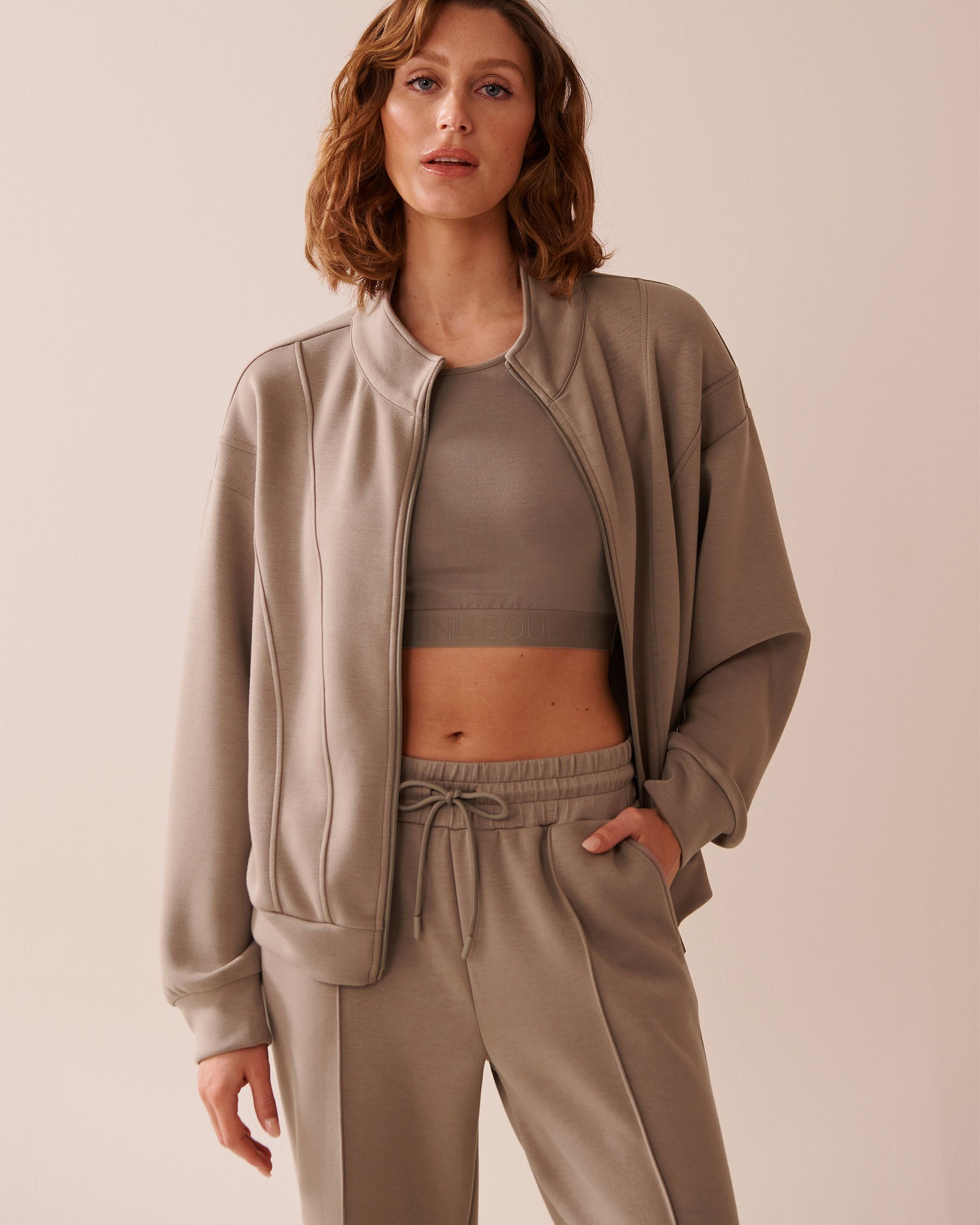 LA VIE EN ROSE Chandail à fermeture éclair Brun 50100100 - Voir6