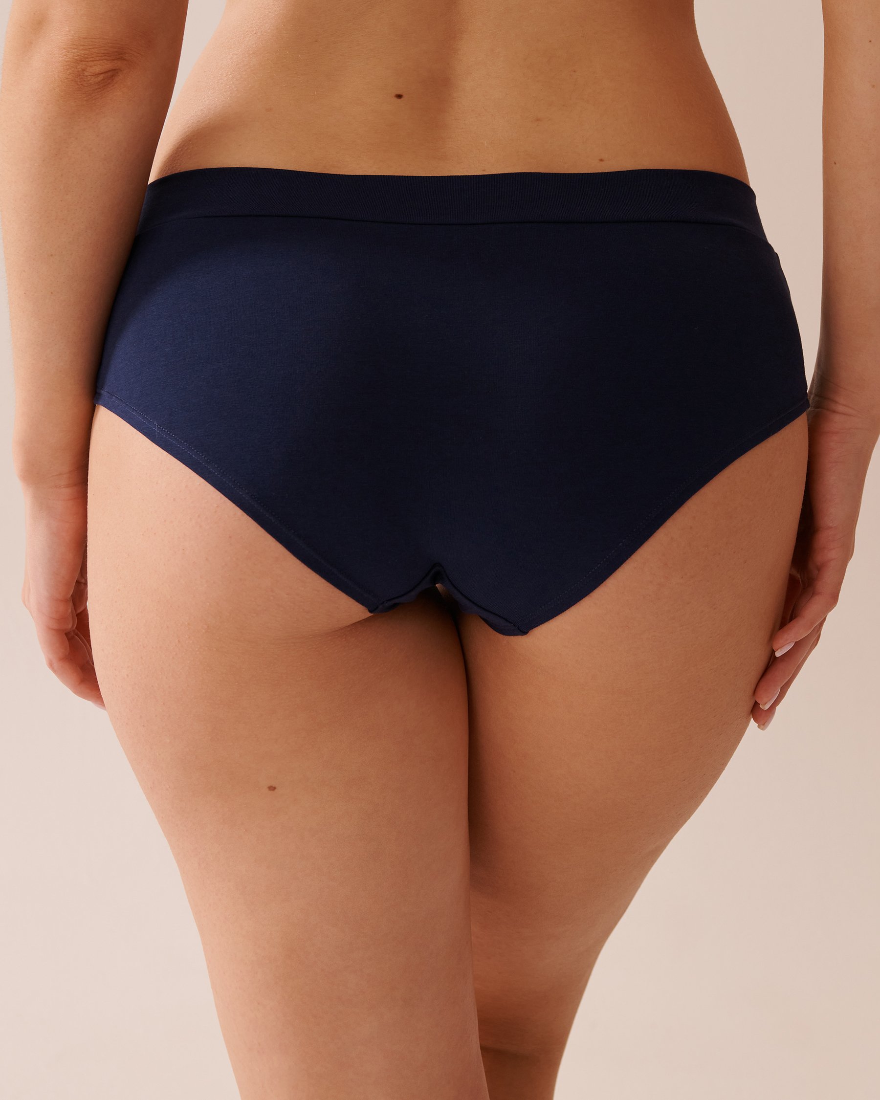 LA VIE EN ROSE Culotte aux hanches en coton Bleu marine 20100573 - Voir2
