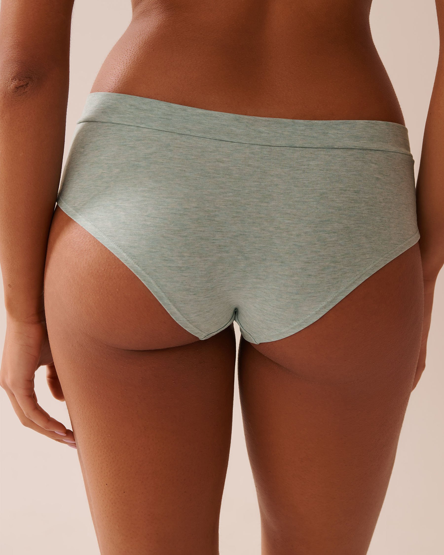 LA VIE EN ROSE Culotte aux hanches en coton Vert sauge 20100573 - View2