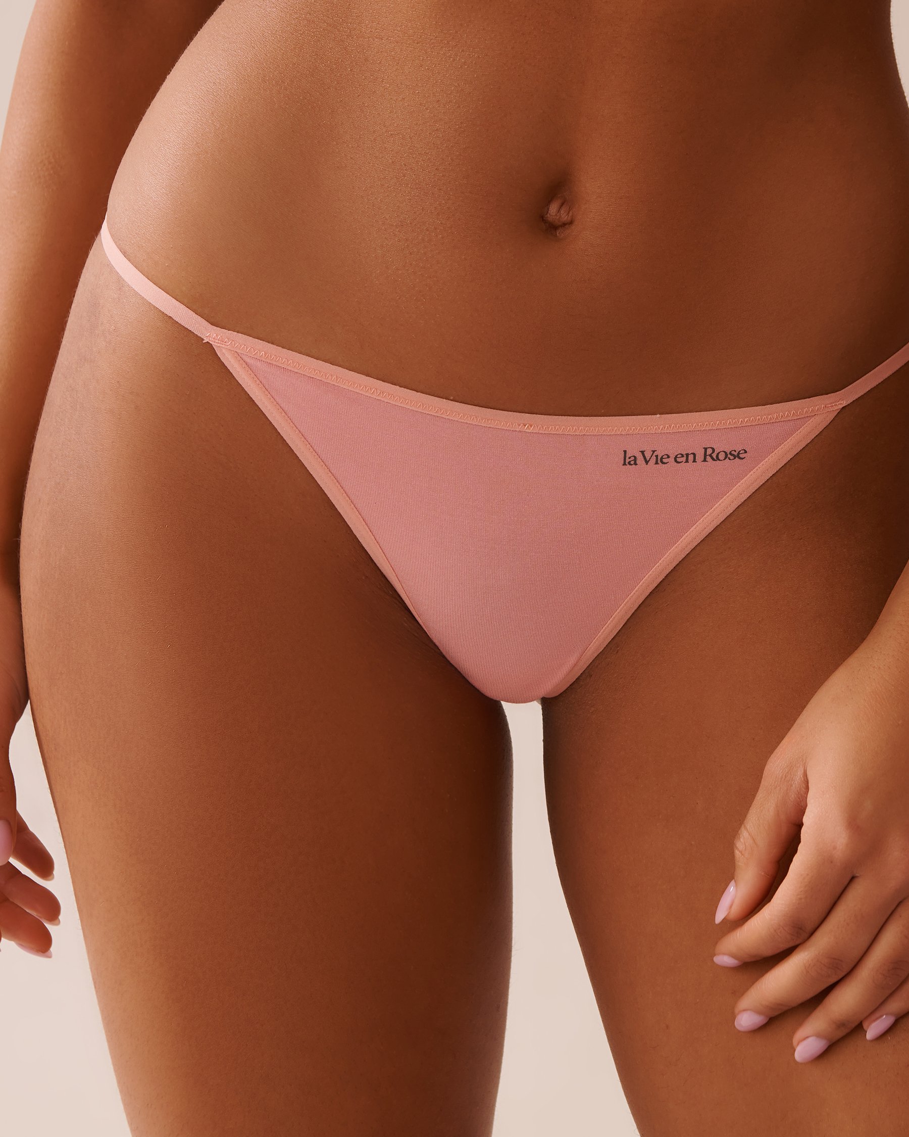 LA VIE EN ROSE Modal String Panty Peachy Pink 20100583 - View1
