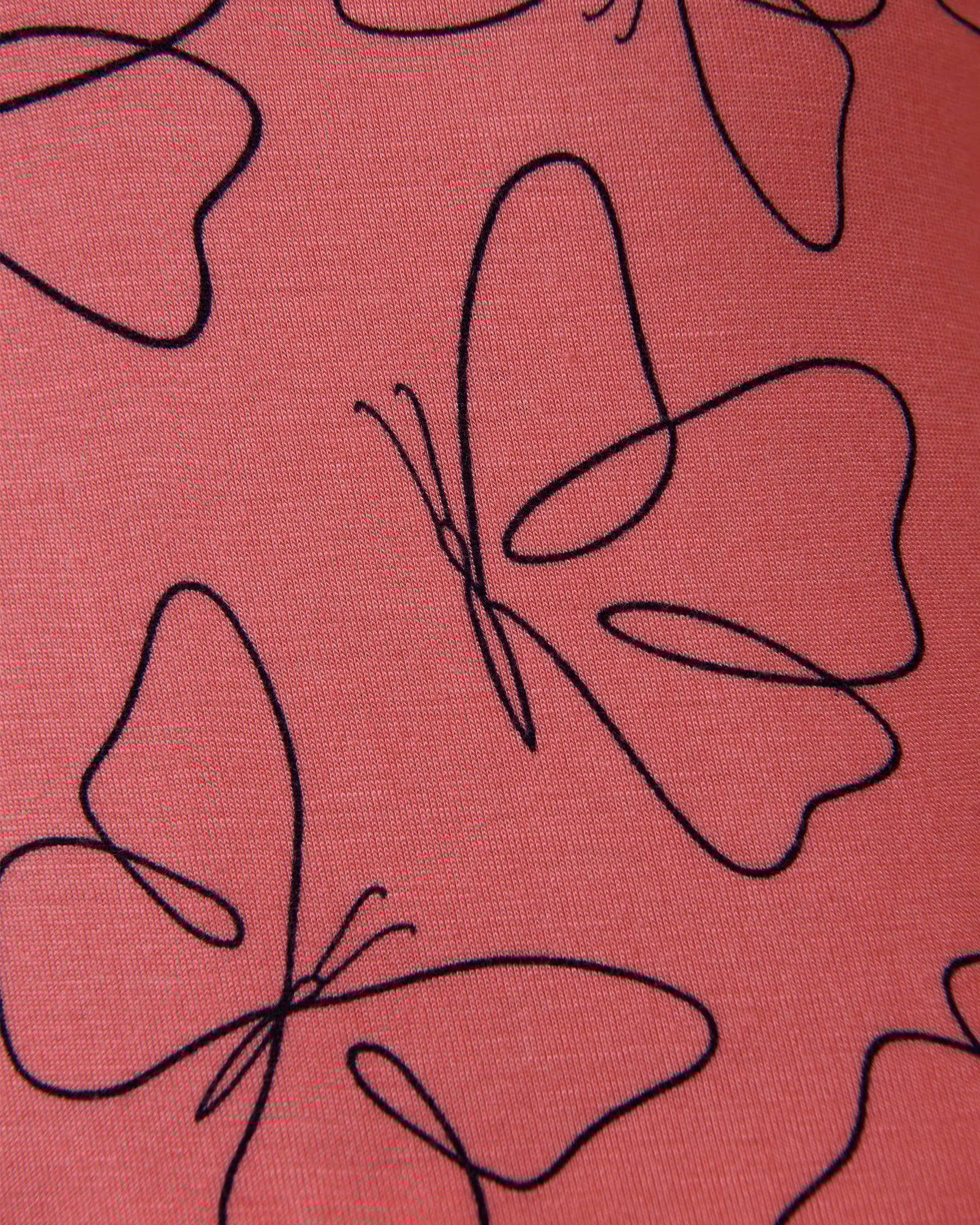 LA VIE EN ROSE Butterfly Print Soft Jersey Pajama Capris Tulip Pink/Butterflies 40200709 - View3