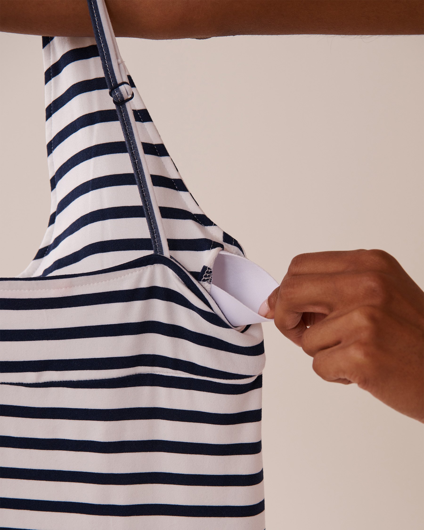 LA VIE EN ROSE Nautical Stripe Super Soft Nightie Nautical Stripes 40500423 - View3