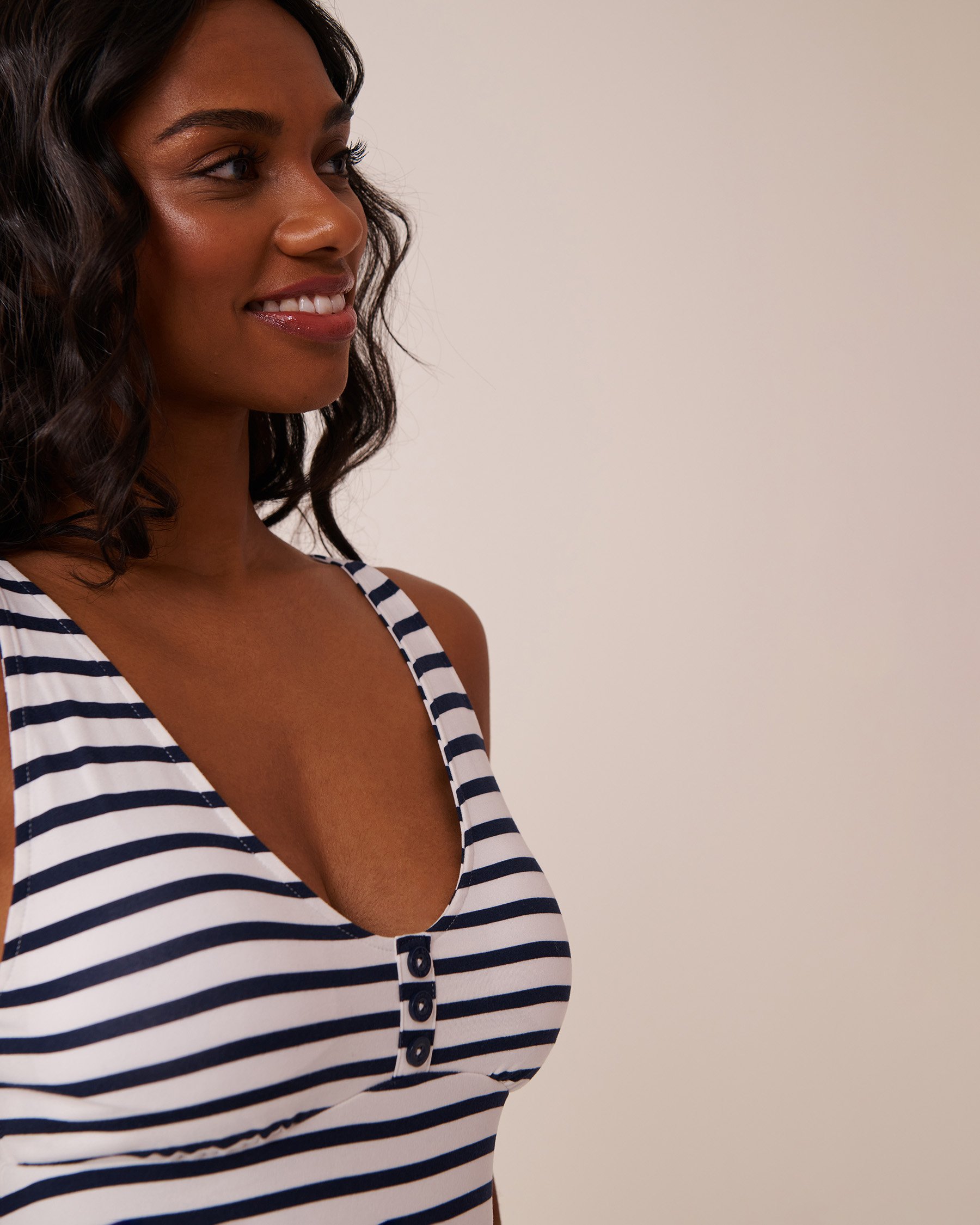 LA VIE EN ROSE Nautical Stripe Super Soft Nightie Nautical Stripes 40500423 - View4