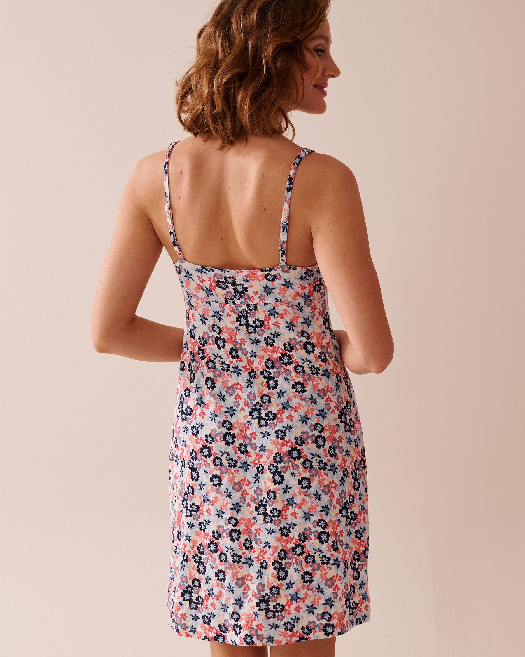 LA VIE EN ROSE Nuisette en jersey doux imprimé à fleurs Petites fleurs 40500425 - Voir2