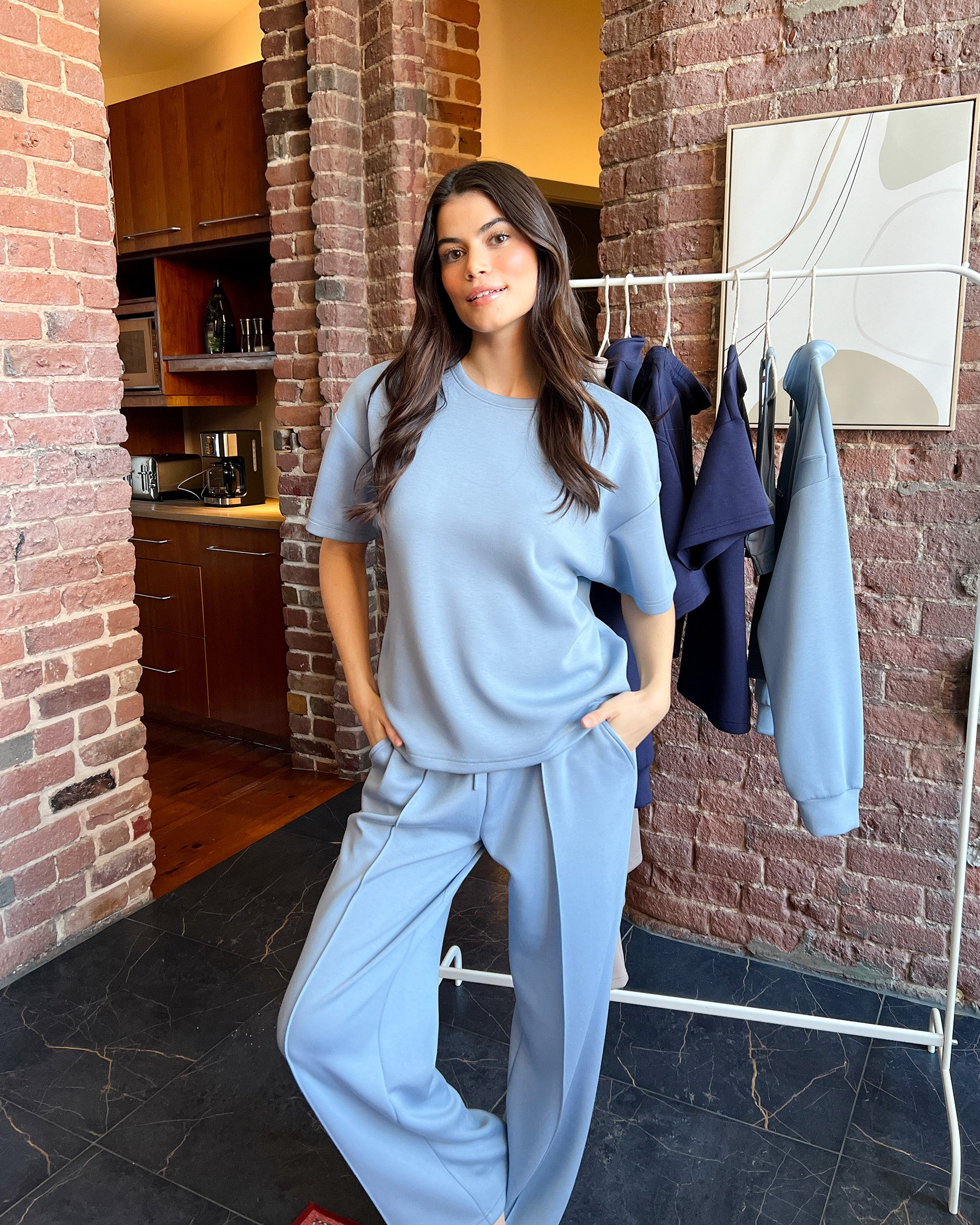 LA VIE EN ROSE T-shirt épais Bleu nuage 50100101 - Voir7