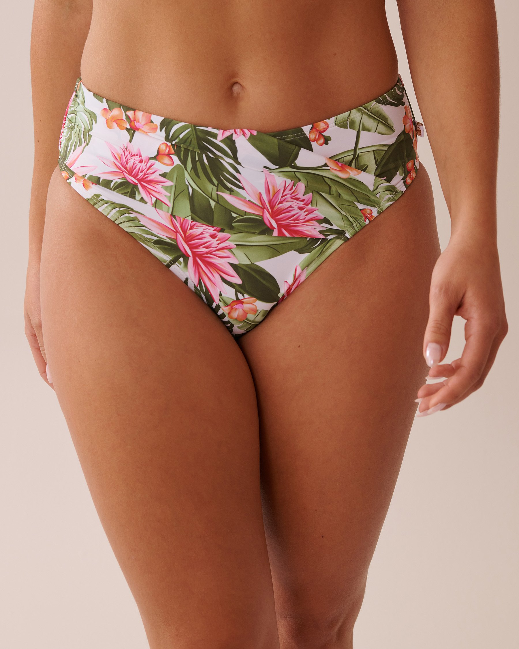 LA VIE EN ROSE AQUA Bas de bikini taille mi-haute WATER LILY Nénuphar tropical 70300674 - Voir1