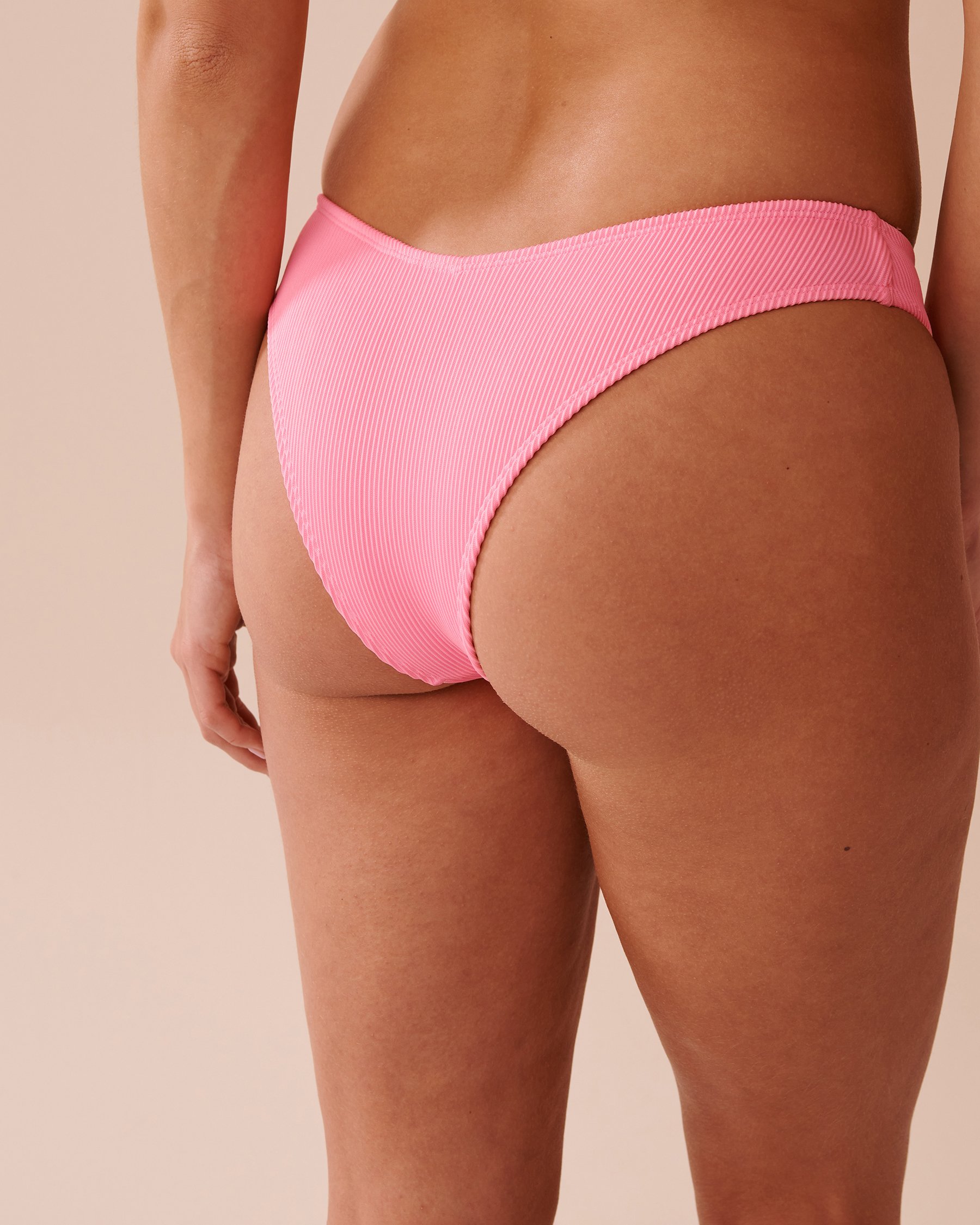 LA VIE EN ROSE AQUA Bas de bikini tanga côtelé FIZZY PINK Rose pétillant 70300680 - Voir2