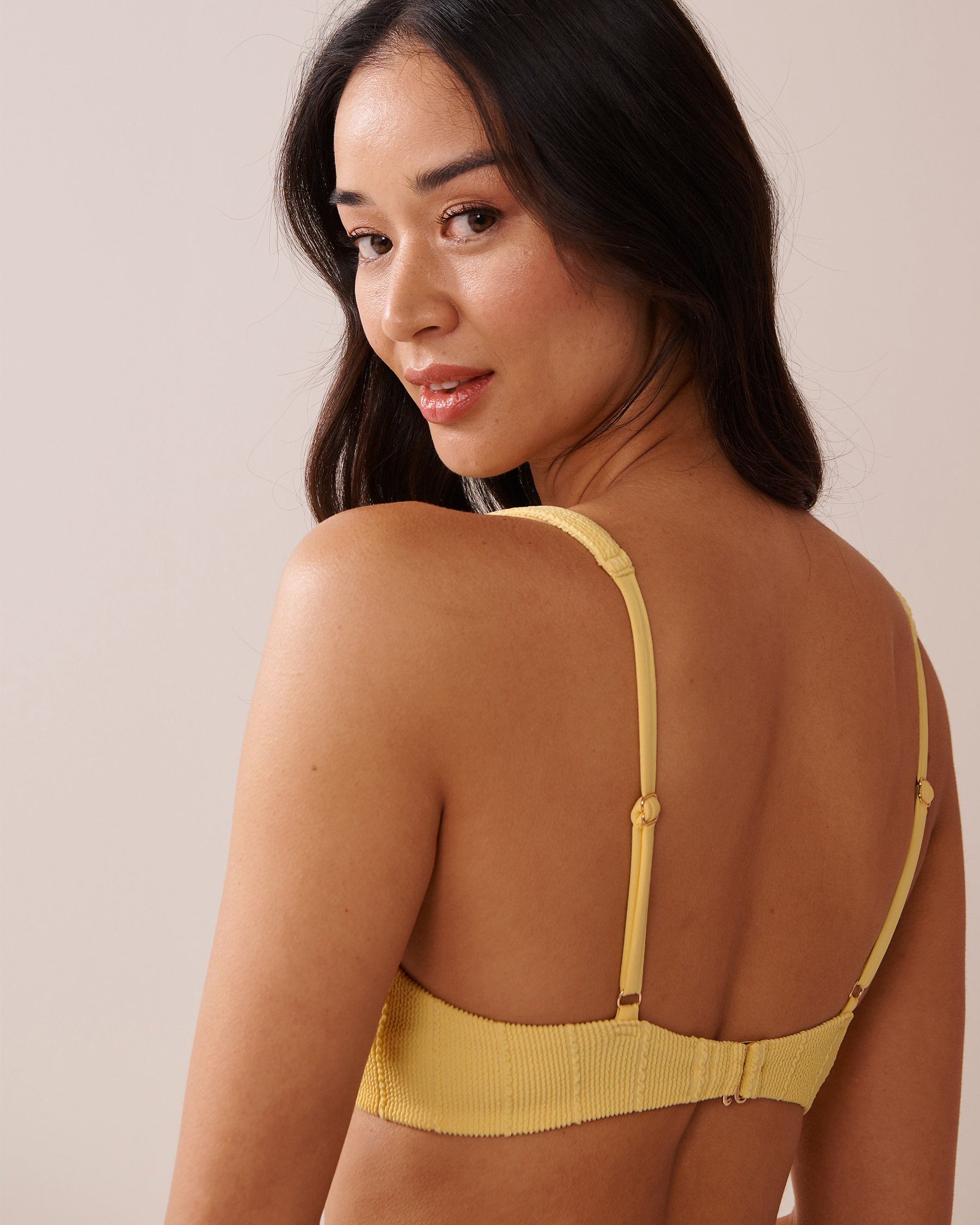 LA VIE EN ROSE AQUA CITRUS Plunge Bikini Top Pastel Lemon 70100715 - View4