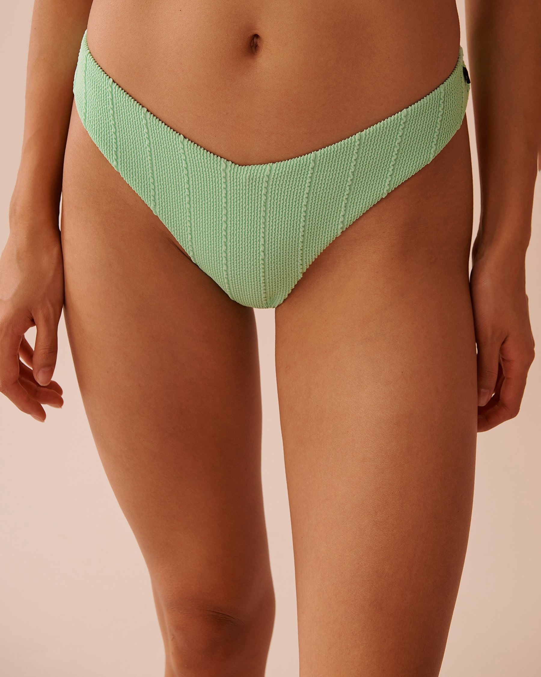 LA VIE EN ROSE AQUA Bas de bikini tanga texturé CITRUS Lime pastel 70300661 - Voir1