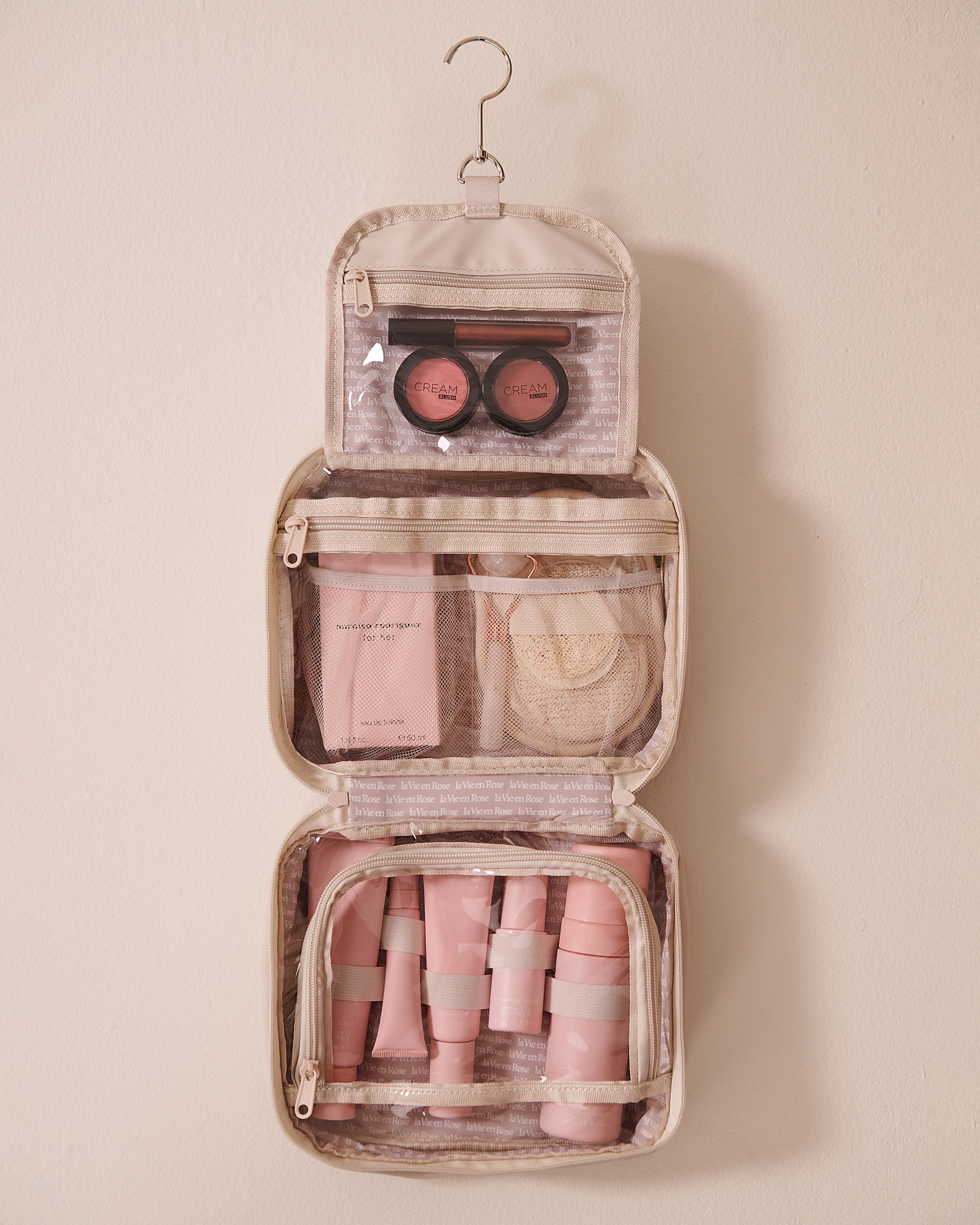 LA VIE EN ROSE Cosmetic Bag Light Beige 40700394 - View2