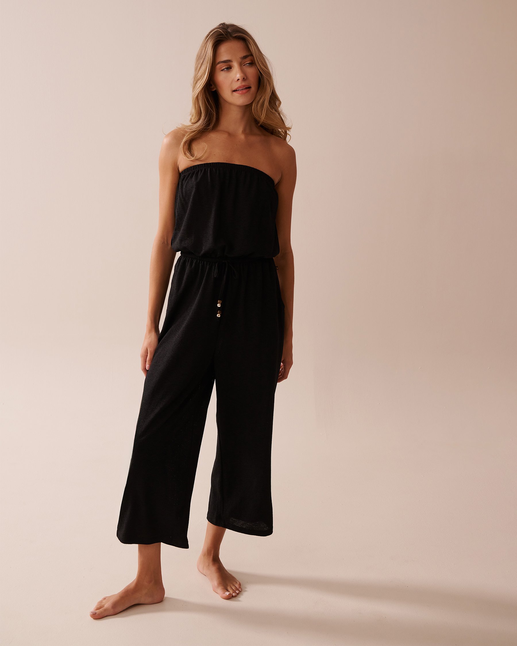 LA VIE EN ROSE AQUA Sleeveless Jumpsuit Black 80300116 - View1