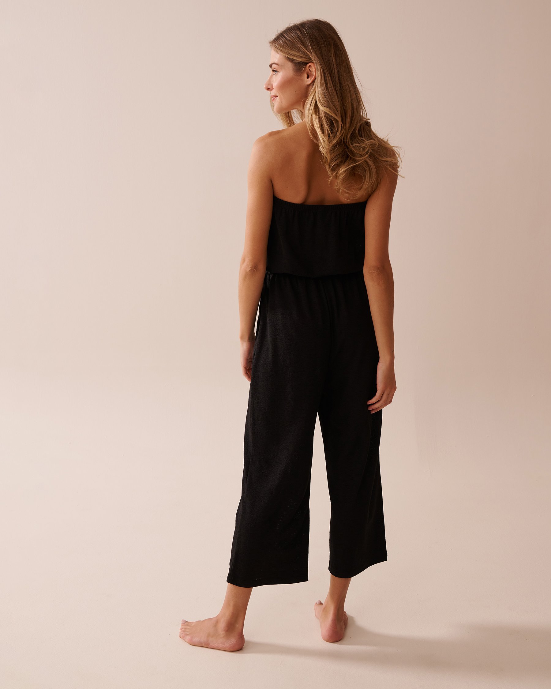 LA VIE EN ROSE AQUA Sleeveless Jumpsuit Black 80300116 - View2