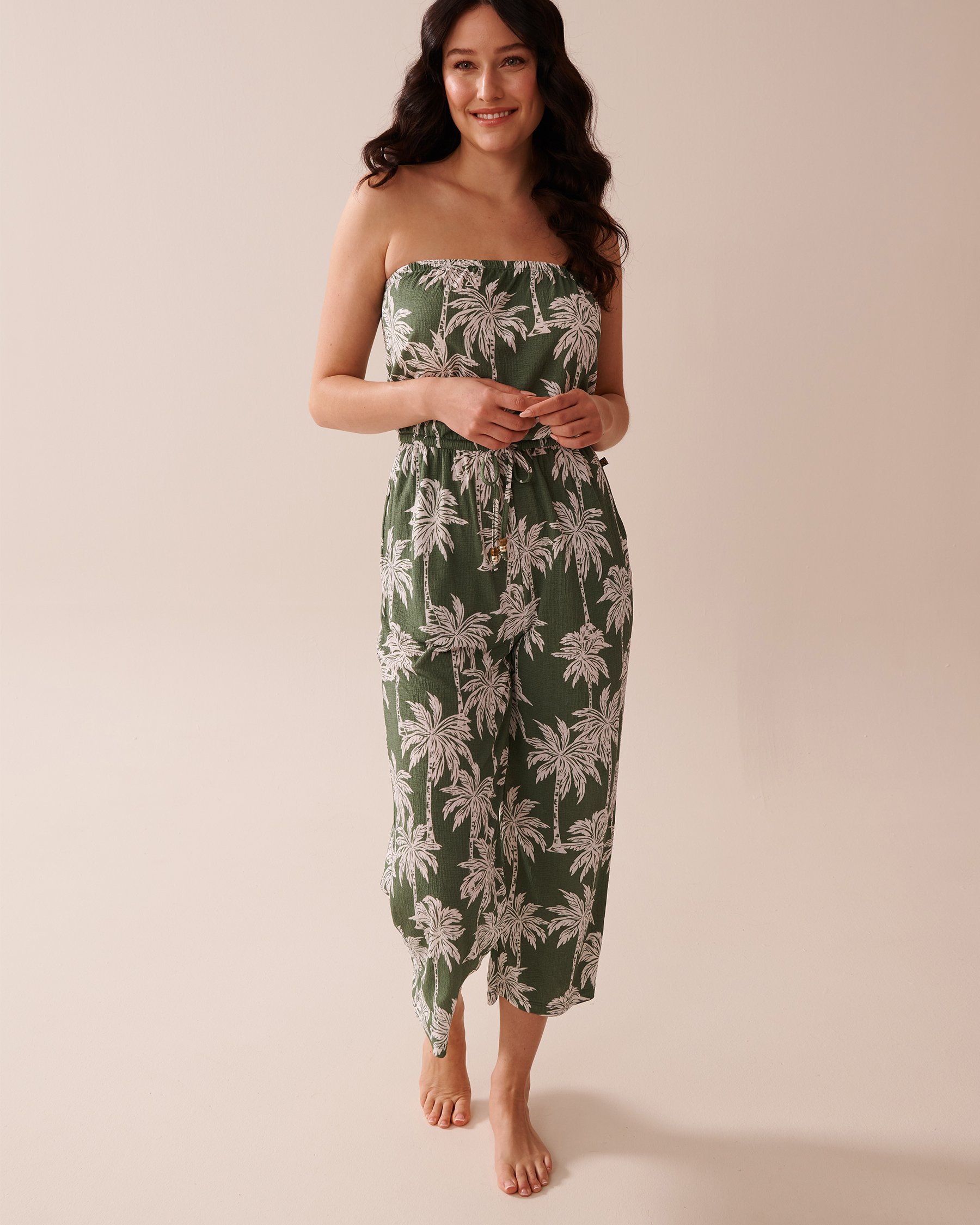 LA VIE EN ROSE AQUA Combinaison sans manches Palmiers kaki 80300116 - View1