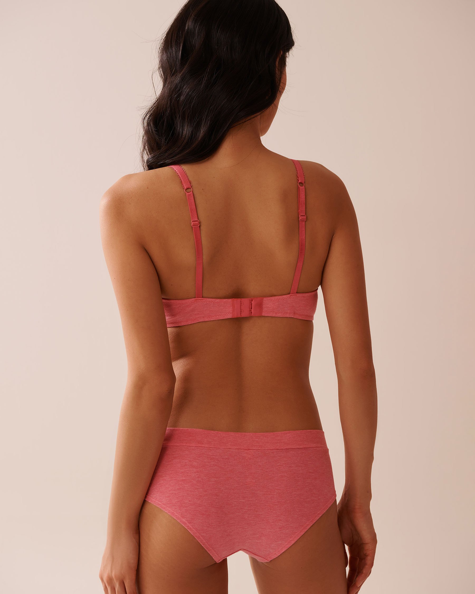 LA VIE EN ROSE Lightly Lined Wireless Cotton Bra Watermelon Pink 10200489 - View2