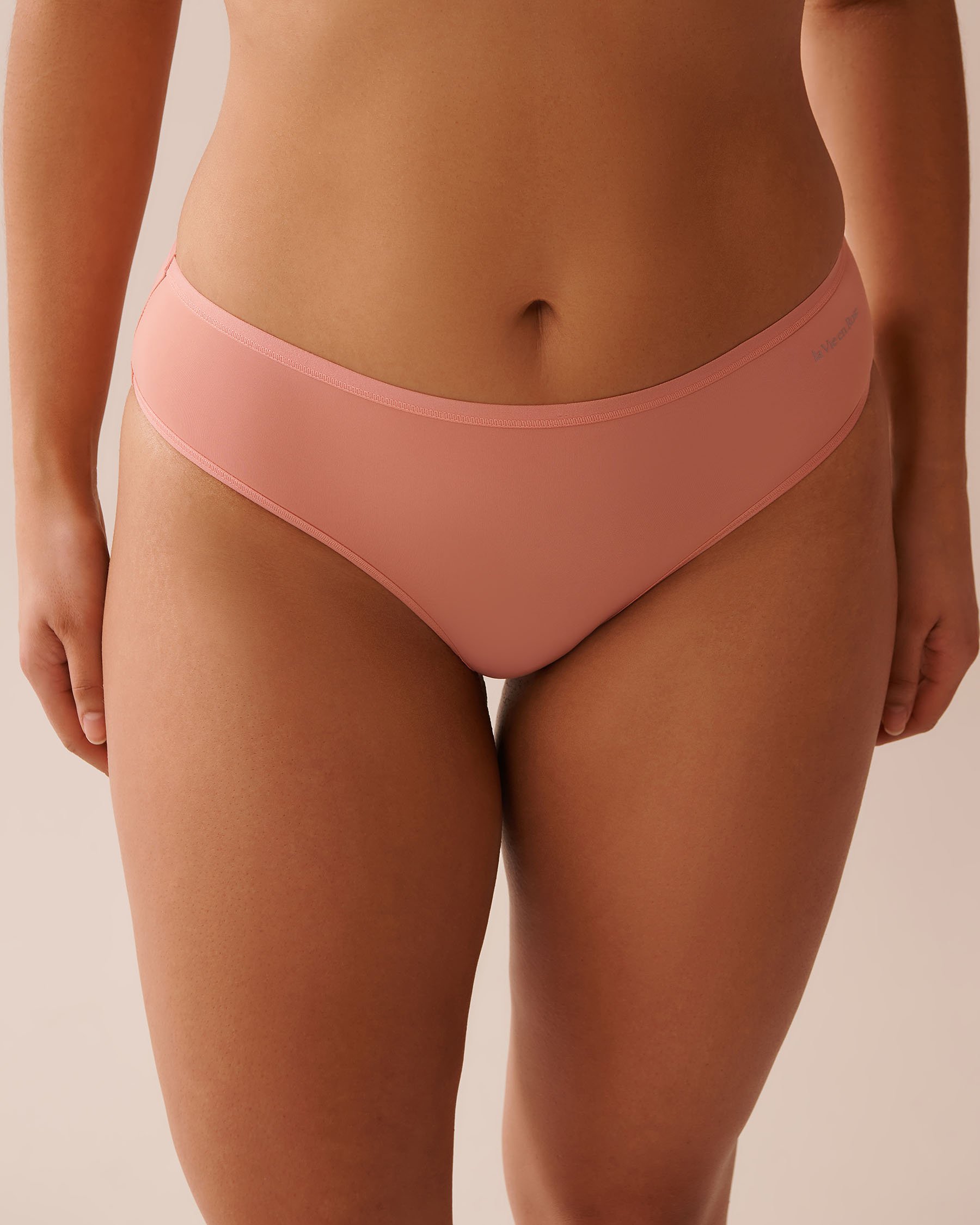 LA VIE EN ROSE Microfiber Sleek Back Bikini Panty Salmon Pink 20300413 - View1