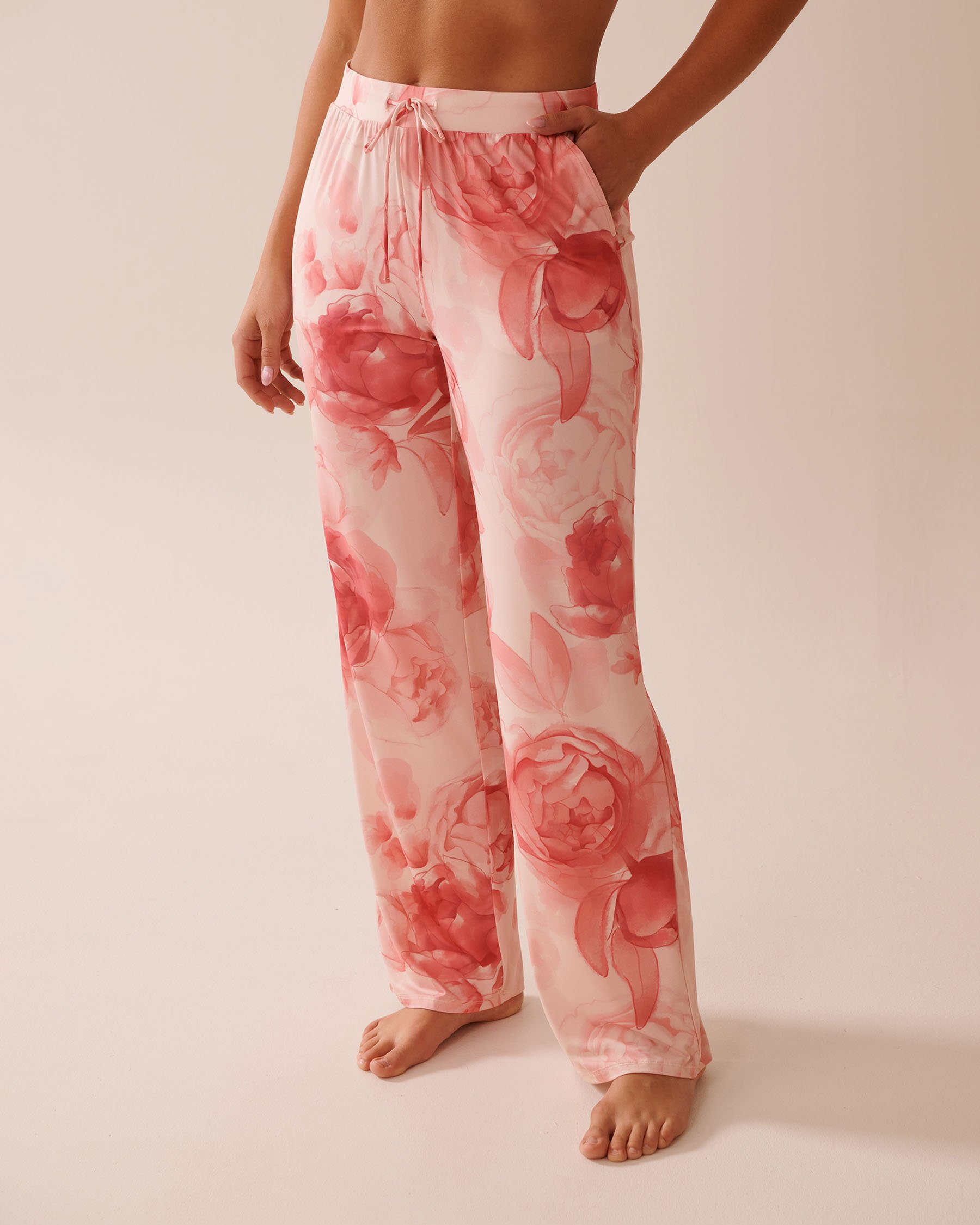 LA VIE EN ROSE Recycled Fibers Floral Pajama Pants Pink Rose 60200133 - View1