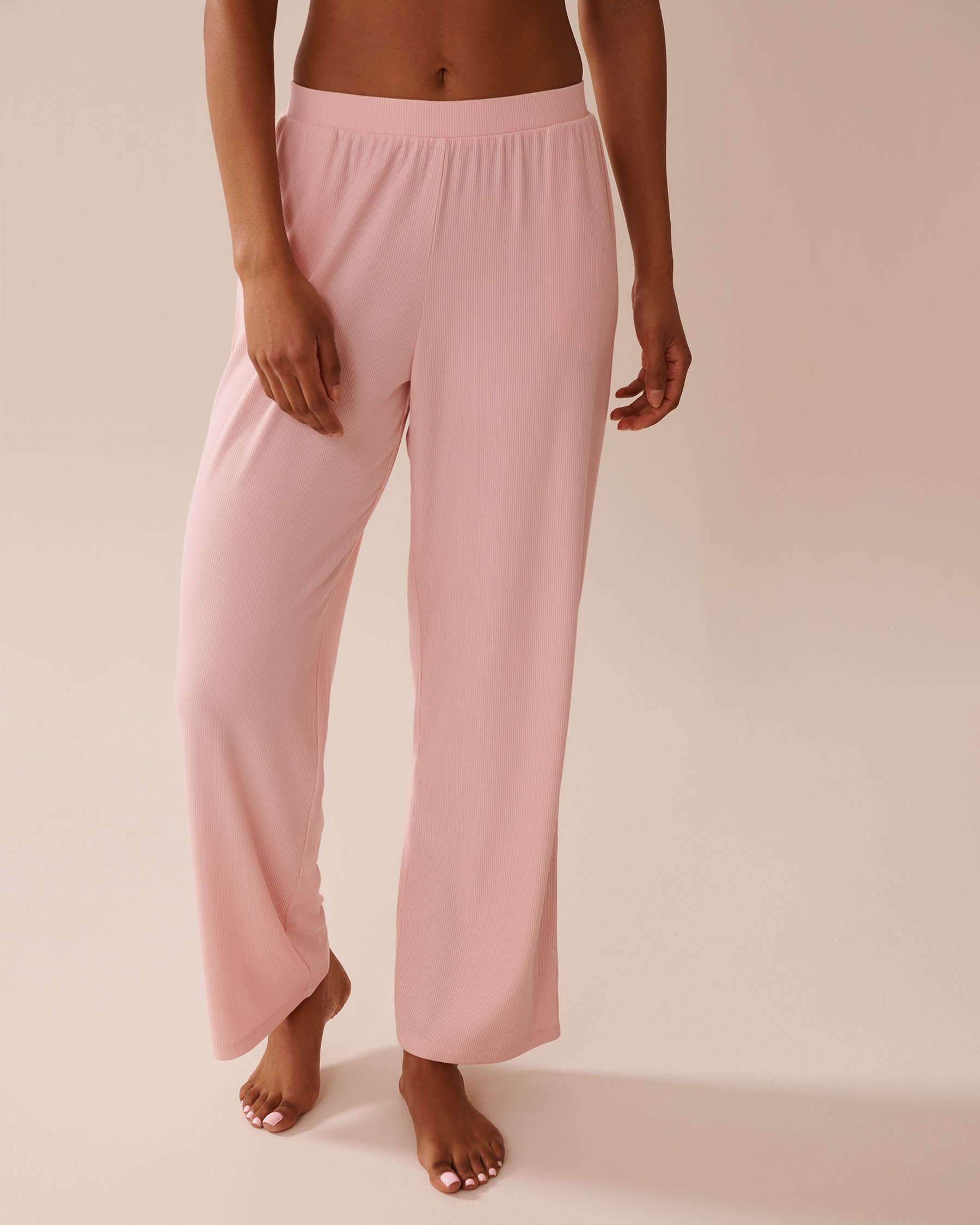 LA VIE EN ROSE Ribbed Modal Pants Peony Pink 60200131 - View4