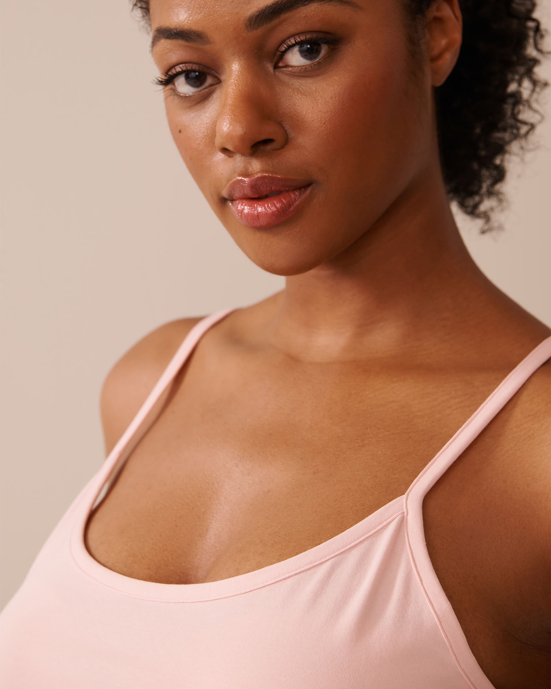 LA VIE EN ROSE Camisole en coton Rose pivoine 40100729 - View7