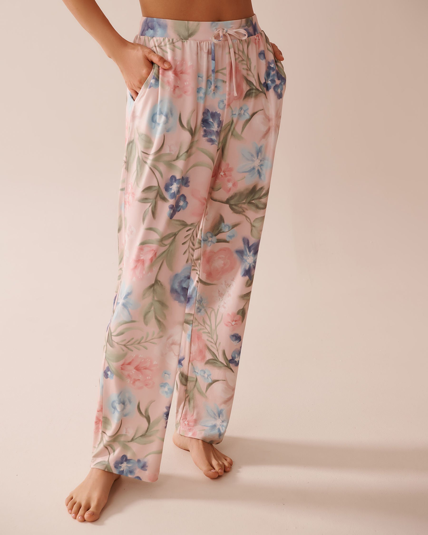 LA VIE EN ROSE Watercolour Flower Print Super Soft Pajama Pants Watercolour Flowers 40200732 - View1