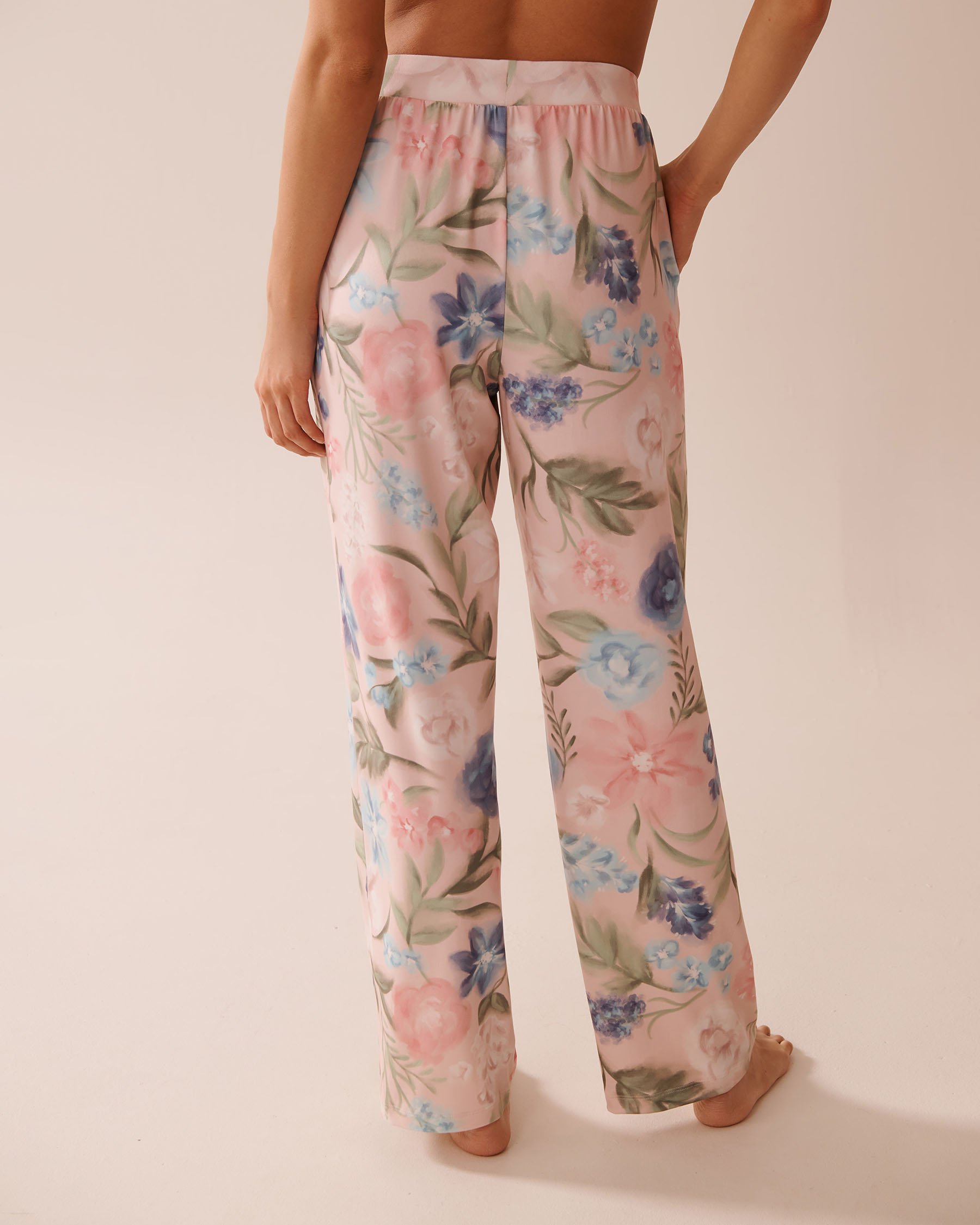 LA VIE EN ROSE Watercolour Flower Print Super Soft Pajama Pants Watercolour Flowers 40200732 - View2