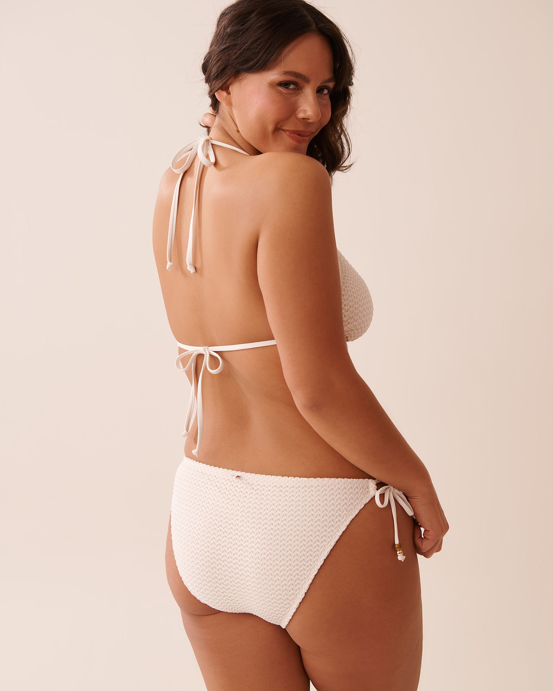LA VIE EN ROSE AQUA COCONUT MILK Crochet Triangle Bikini Top Coconut Milk 70100739 - View8