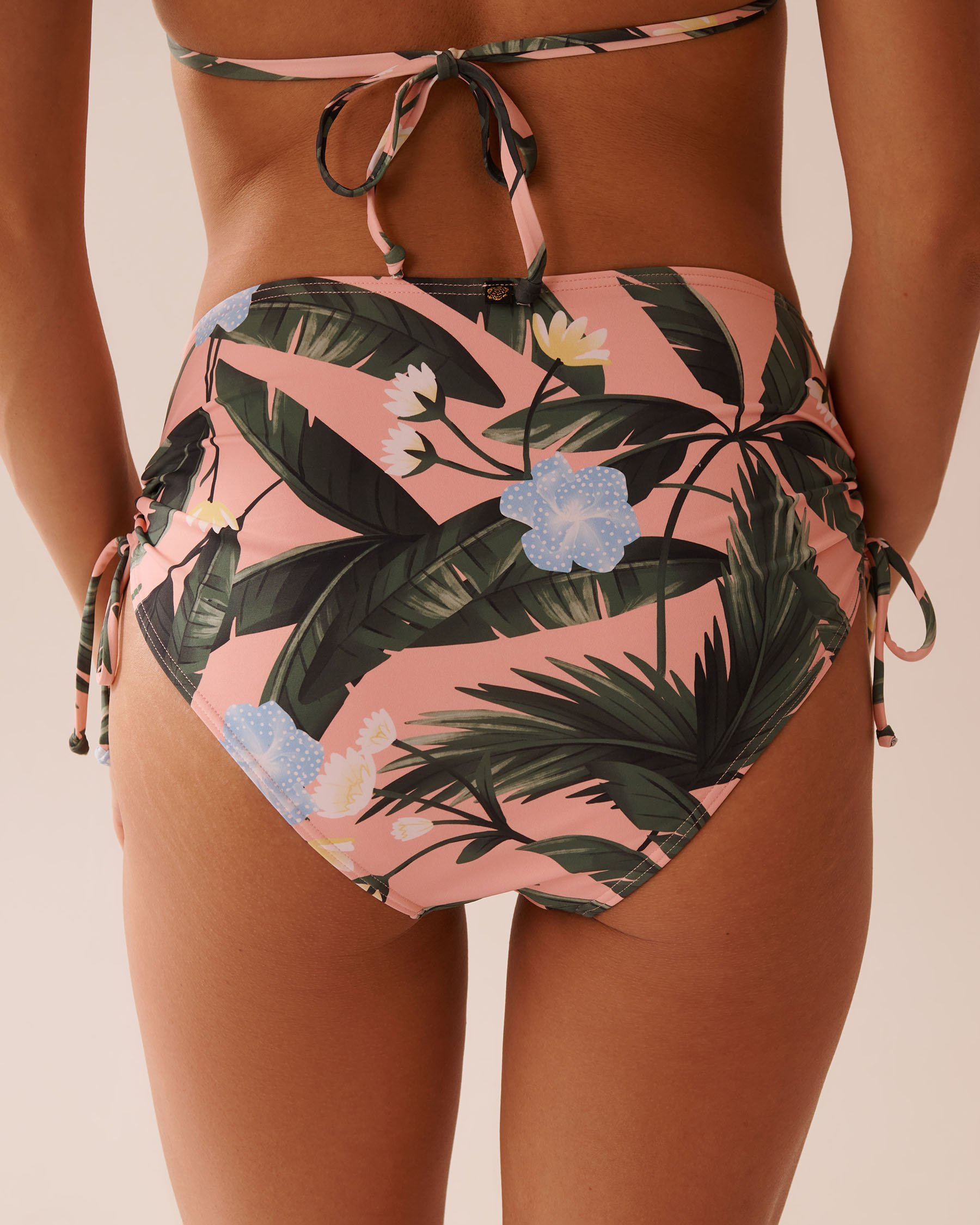 LA VIE EN ROSE AQUA PEACHY TROPICS Side Tie High Waist Bikini Bottom Peachy Tropics 70300725 - View4