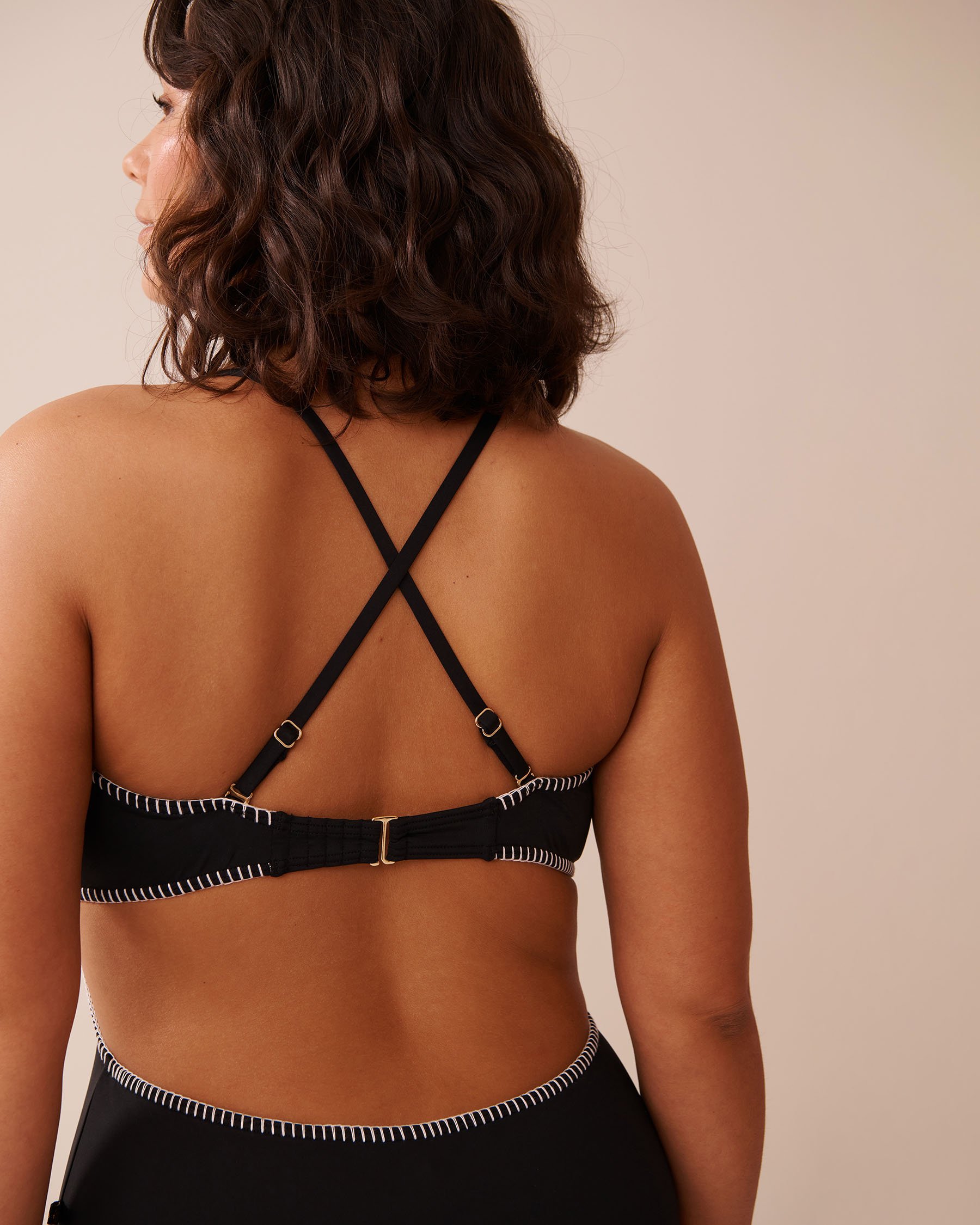 LA VIE EN ROSE AQUA SOLID V-wire and Cut-out One-piece swimsuit Black 70400169 - View11