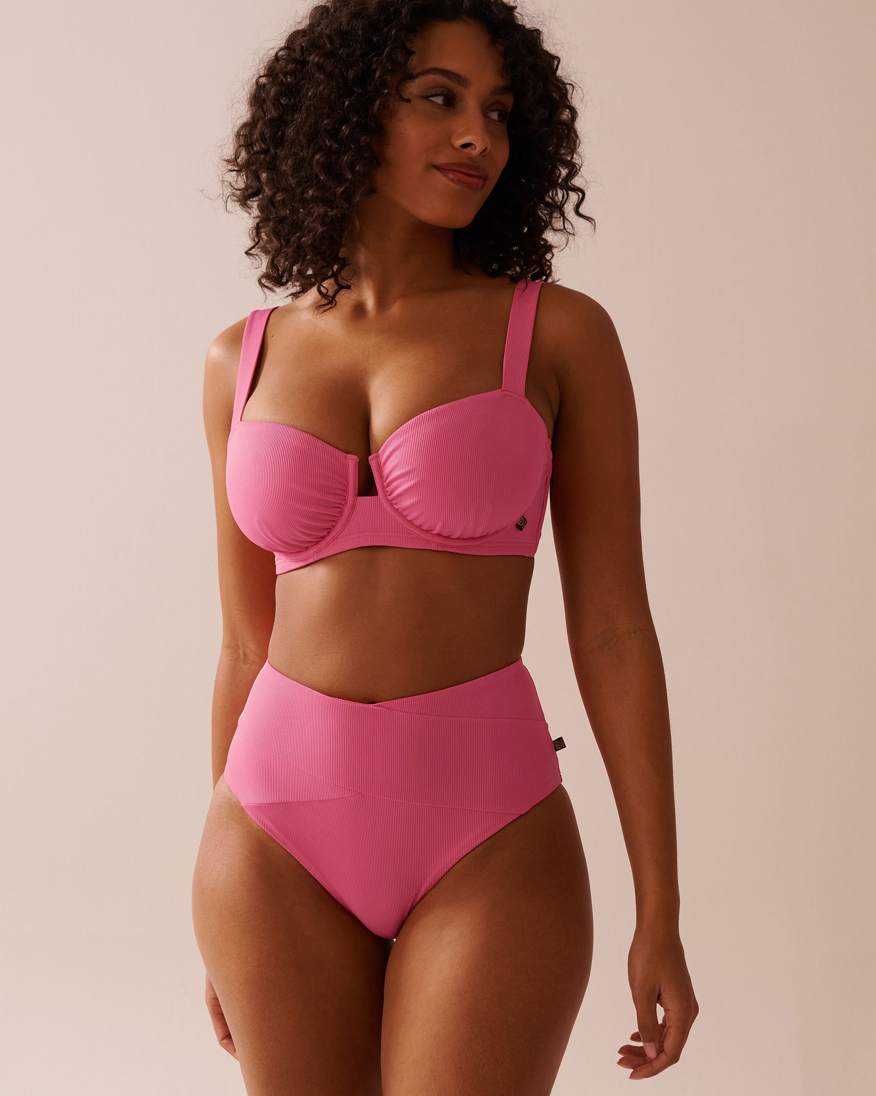 LA VIE EN ROSE AQUA DRAGON FRUIT Recycled Fibers High Waist Bikini Bottom Dragon Fruit 70300693 - View5