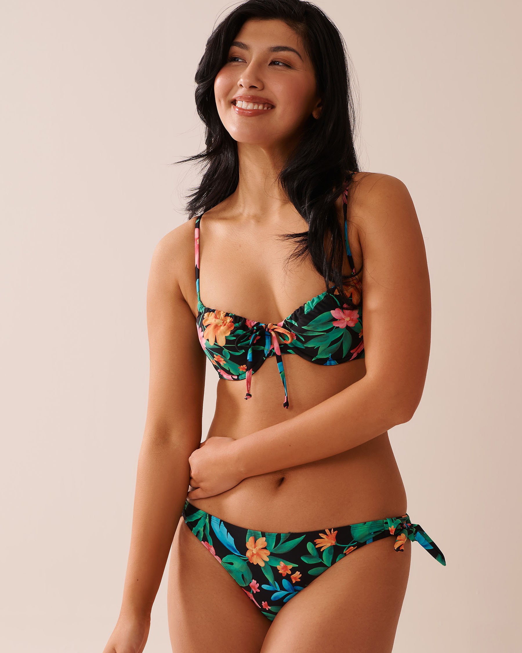 LA VIE EN ROSE AQUA MIDNIGHT TROPICS Plunge Bikini Top Midnight Tropics 70100764 - View4