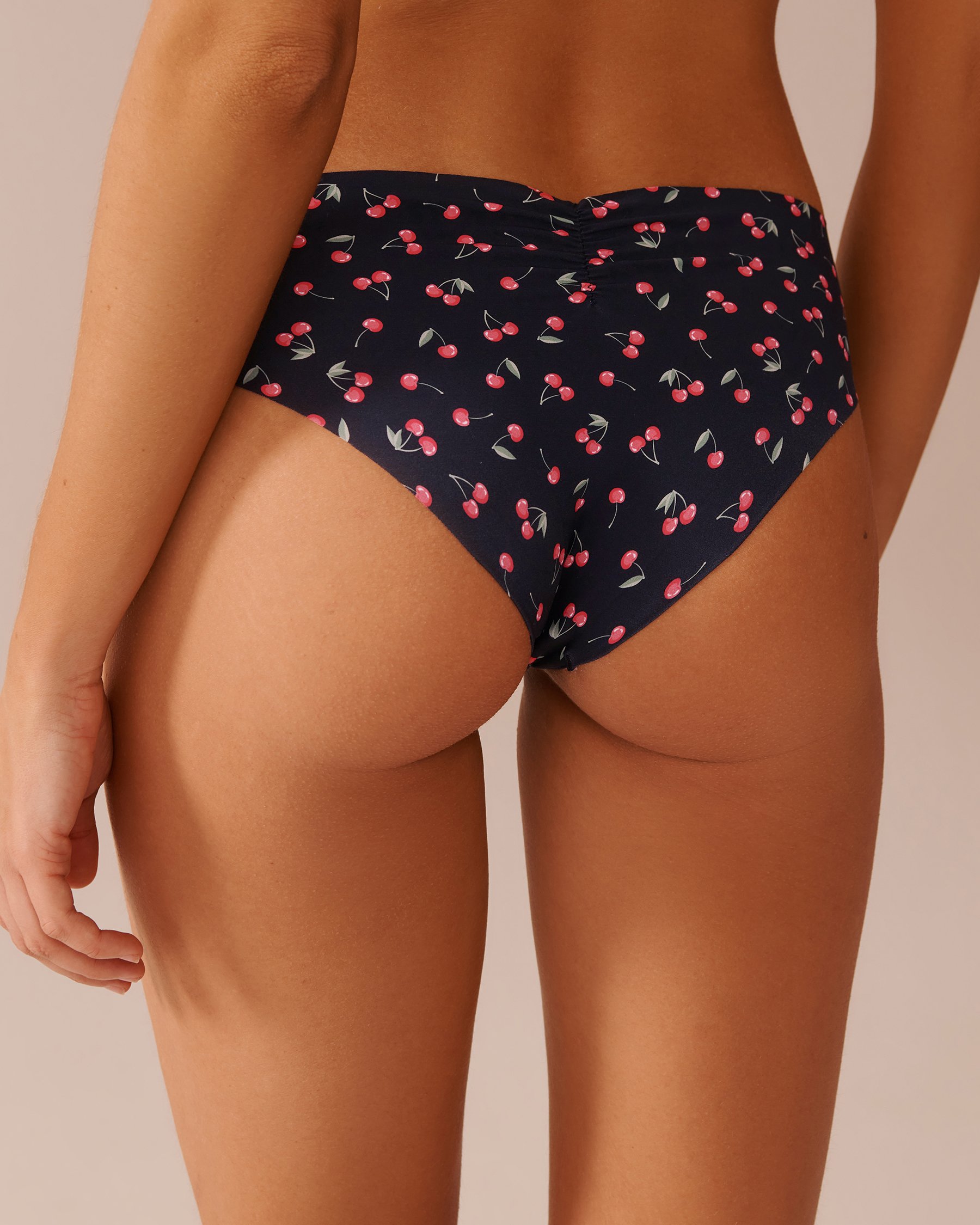 LA VIE EN ROSE Culotte cheeky microfibre invisible Noir/Cerise 20200608 - Voir2