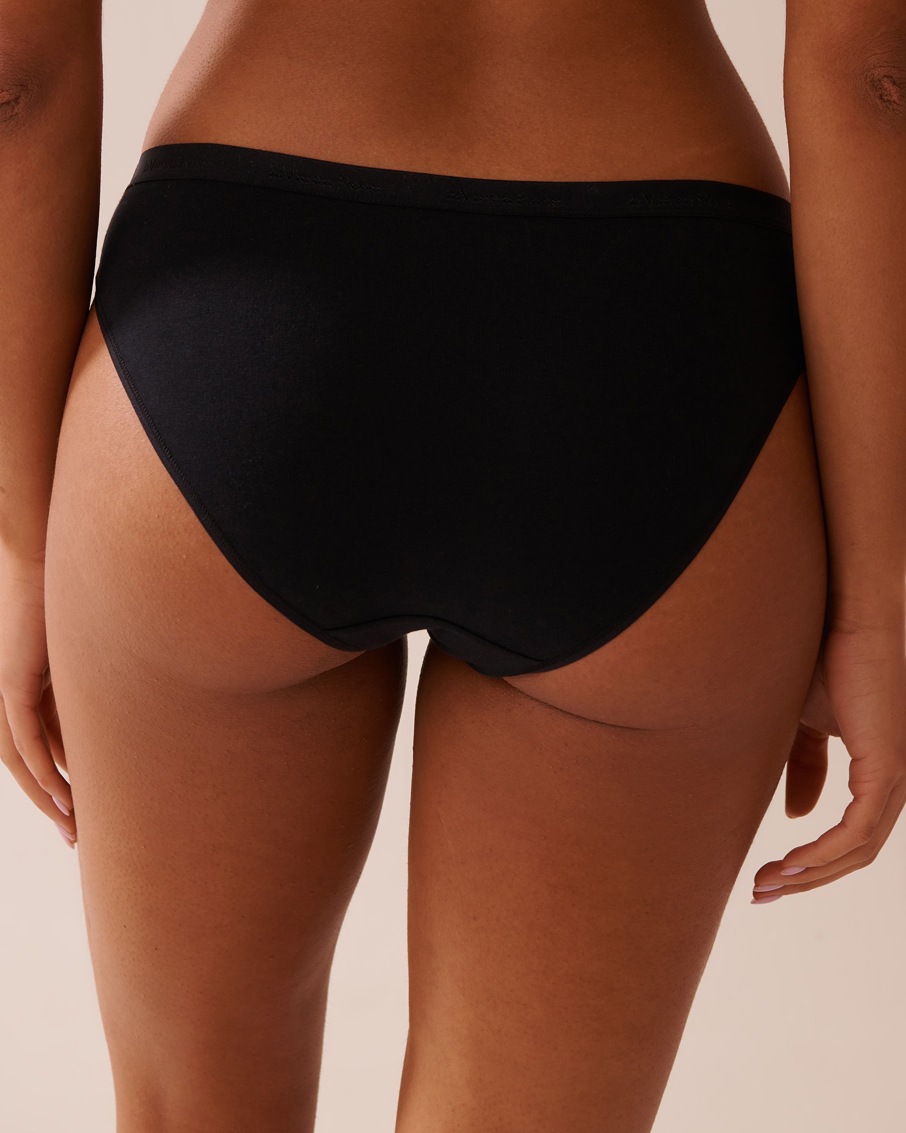 LA VIE EN ROSE Culotte bikini en coton Noir 20100611 - Voir2