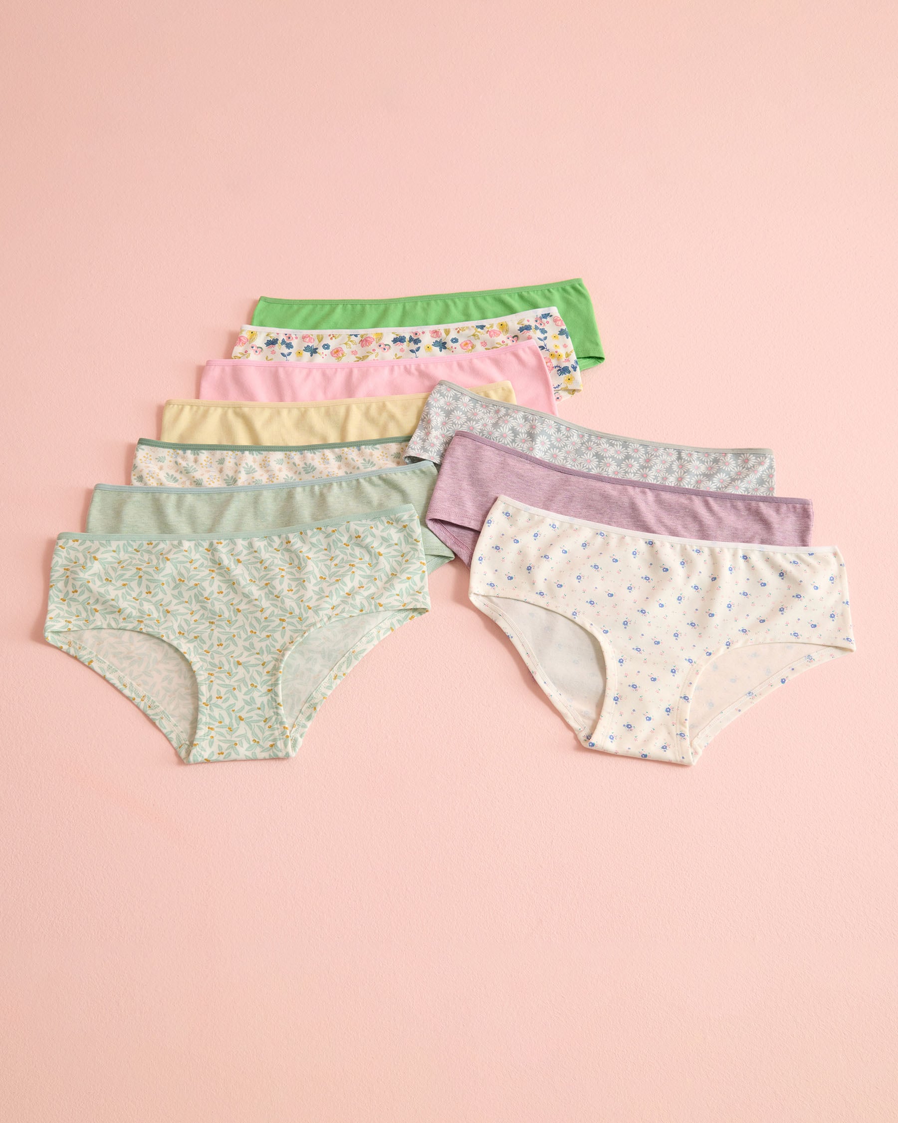 LA VIE EN ROSE 10-Pack Cotton Hiphugger Panty Assorted 20100615-10P - View1