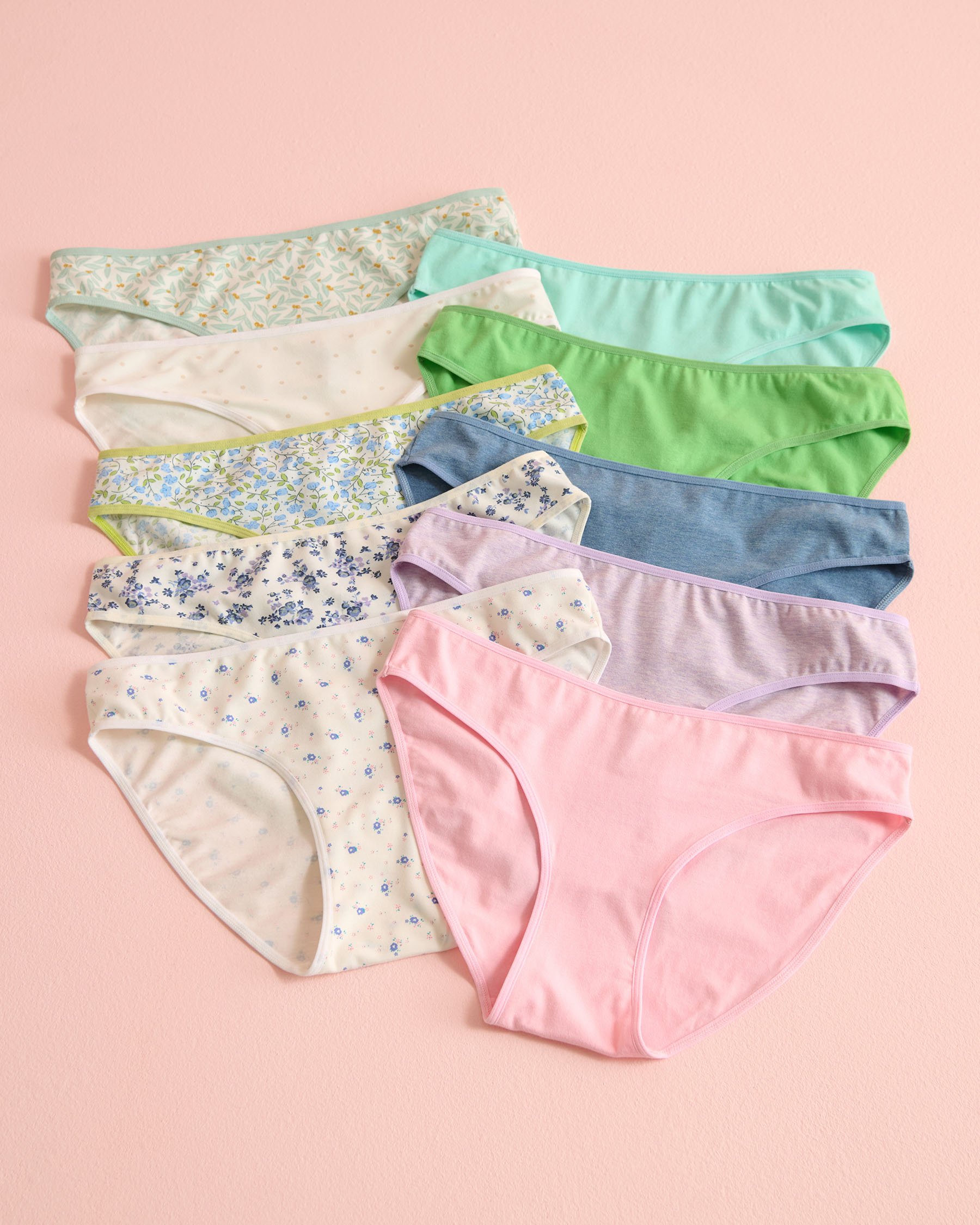 LA VIE EN ROSE 10-Pack Cotton Bikini Panty Assorted 20100614-10P - View1