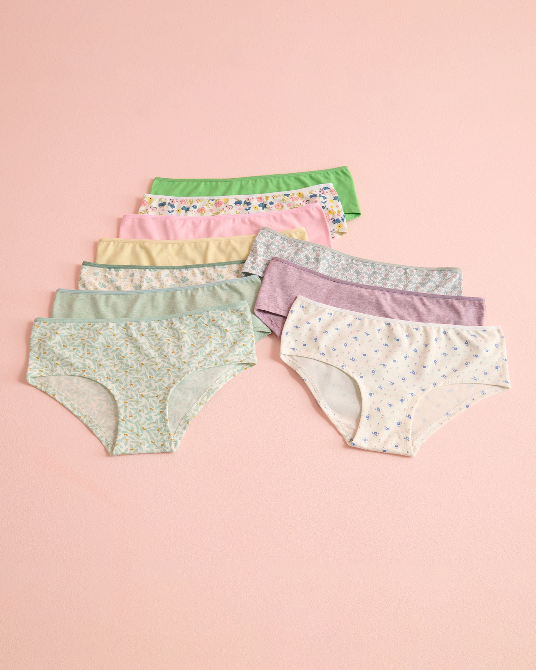 LA VIE EN ROSE 10-Pack Cotton Hiphugger Panty Assorted 20100615-10P - View1