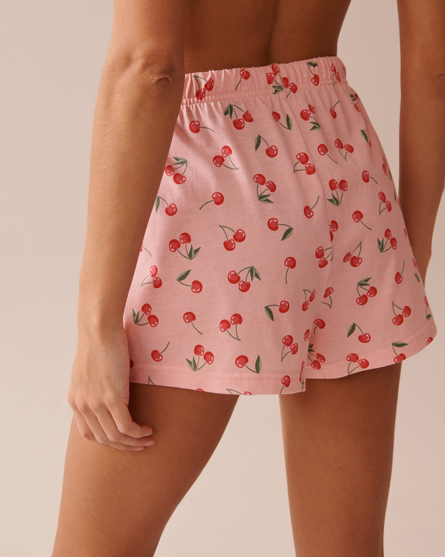 LA VIE EN ROSE Cherry Print Shirt PJ Set Pink/Cherry 40400081 - View7