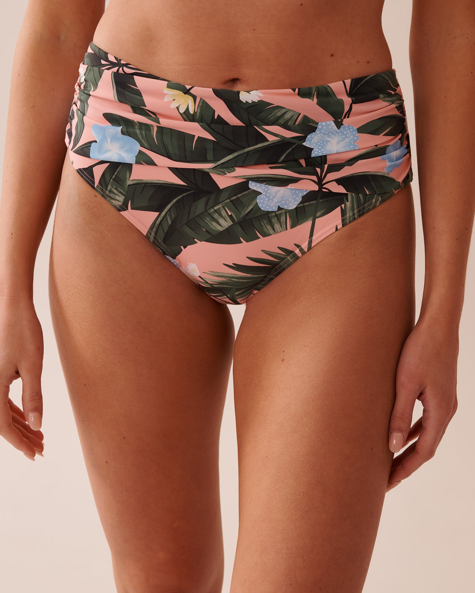 LA VIE EN ROSE AQUA PEACHY TROPICS Draped Mid Waist Bikini Bottom Peachy Tropics 70300727 - View1