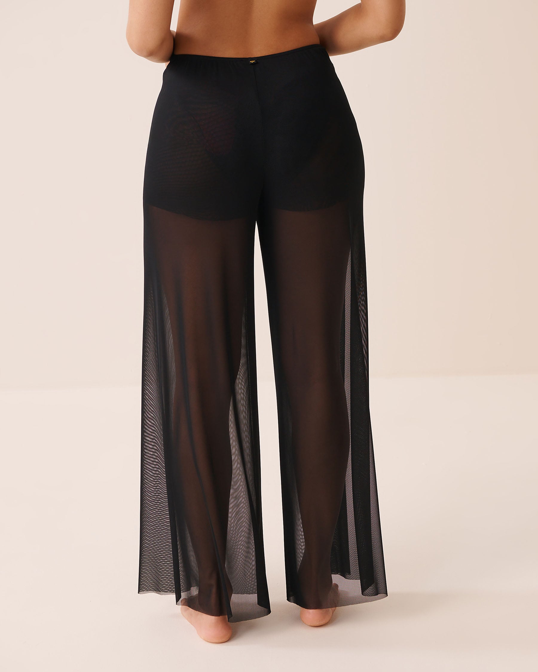 LA VIE EN ROSE AQUA Pantalon en résille Noir 80200106 - View2