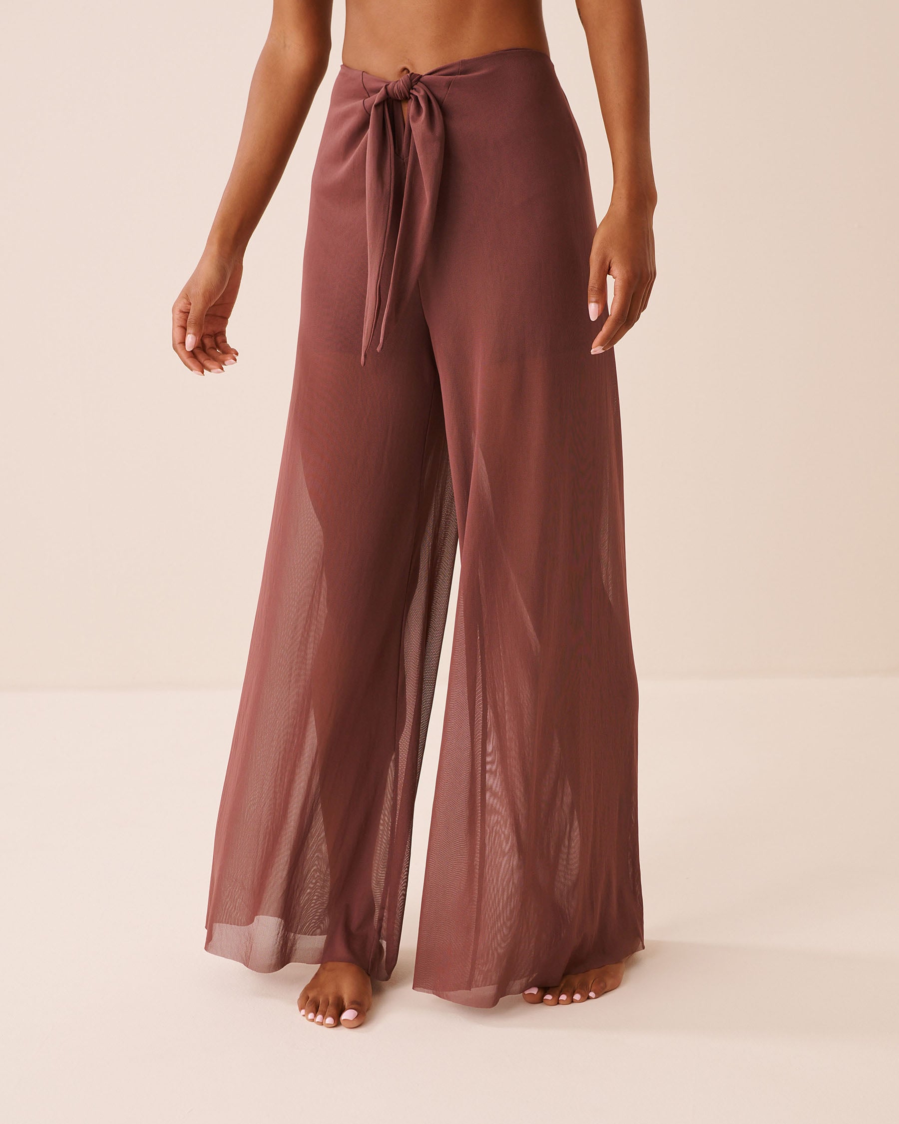 LA VIE EN ROSE AQUA Mesh Pants Coffee Brown 80200106 - View1