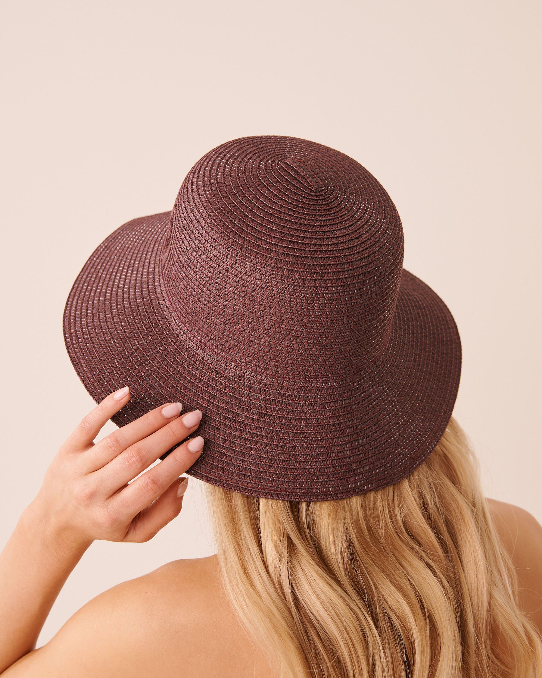 LA VIE EN ROSE AQUA Chapeau cloche en paille Brun café 80500137 - View2
