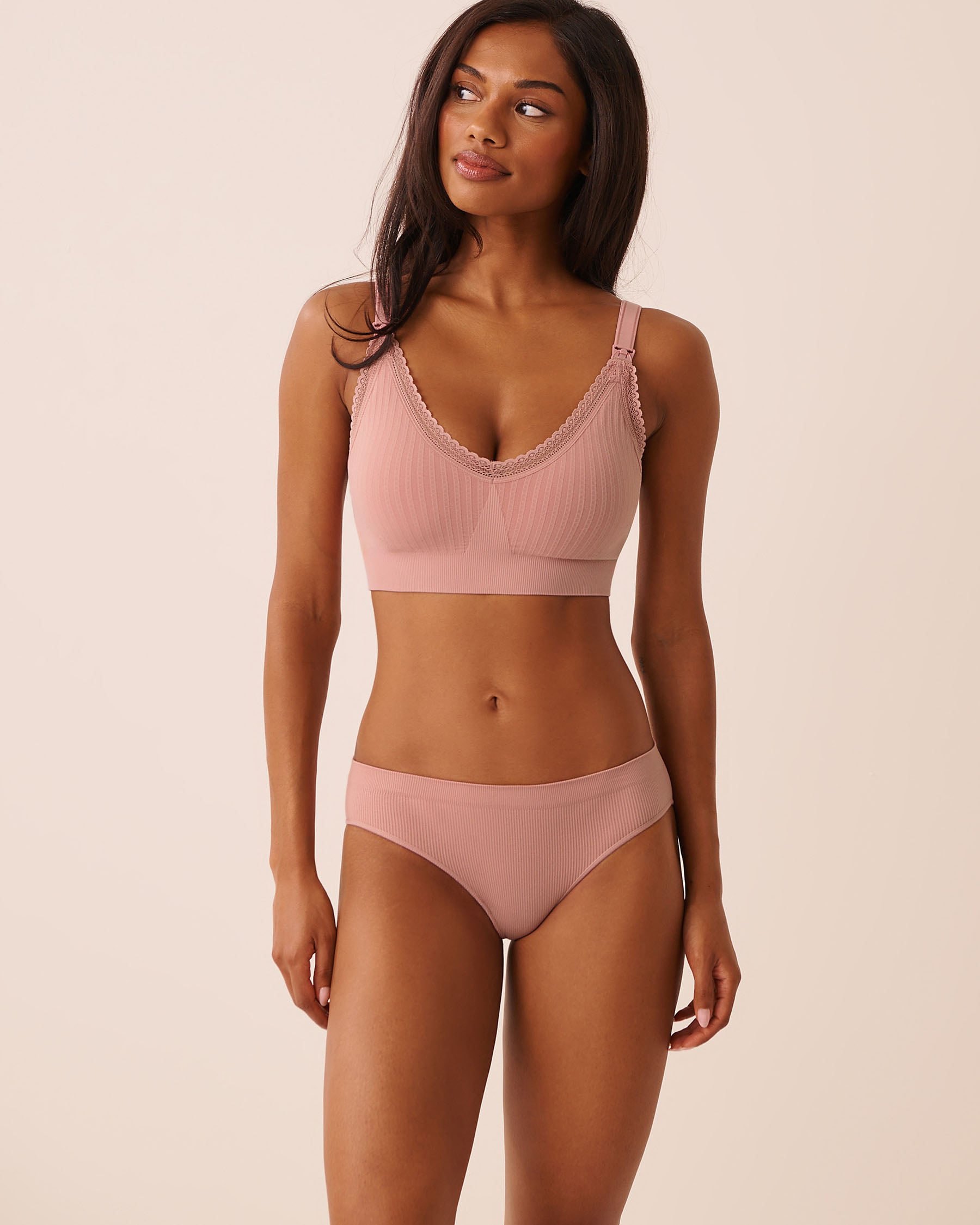 LA VIE EN ROSE Seamless Nursing Bralette Antique Pink 10200631 - View1