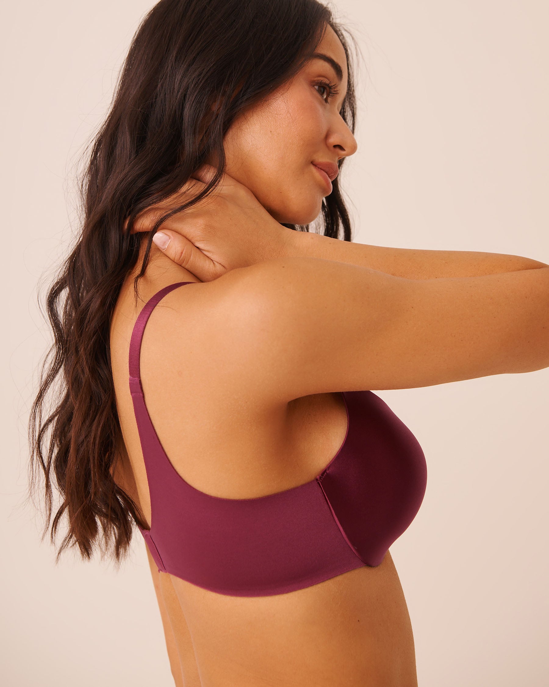 LA VIE EN ROSE Lightly Lined Sleek Back Bra Raspberry Red 10200620 - View3