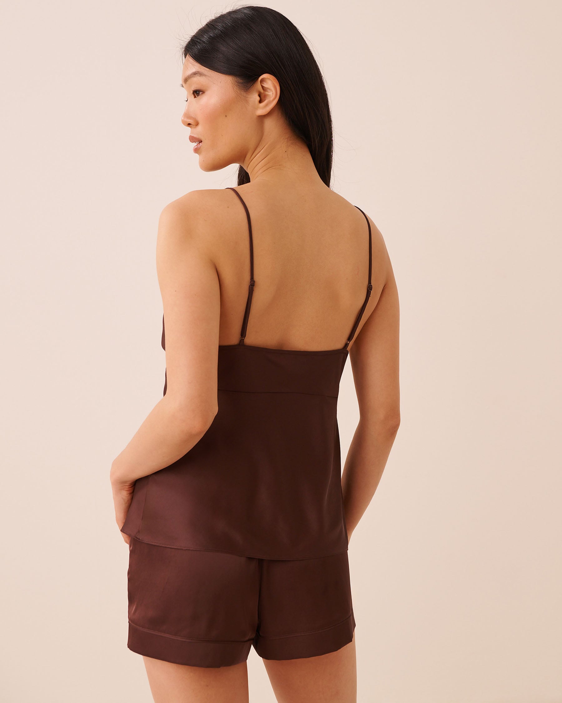 LA VIE EN ROSE Satin Cami Brown 60100202 - View2