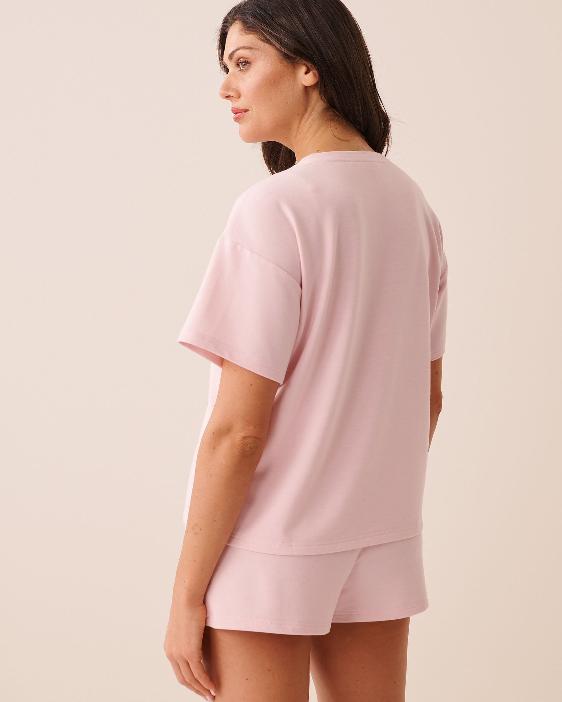 LA VIE EN ROSE T-shirt manches courtes en molleton Rose givrée 50100140 - View2