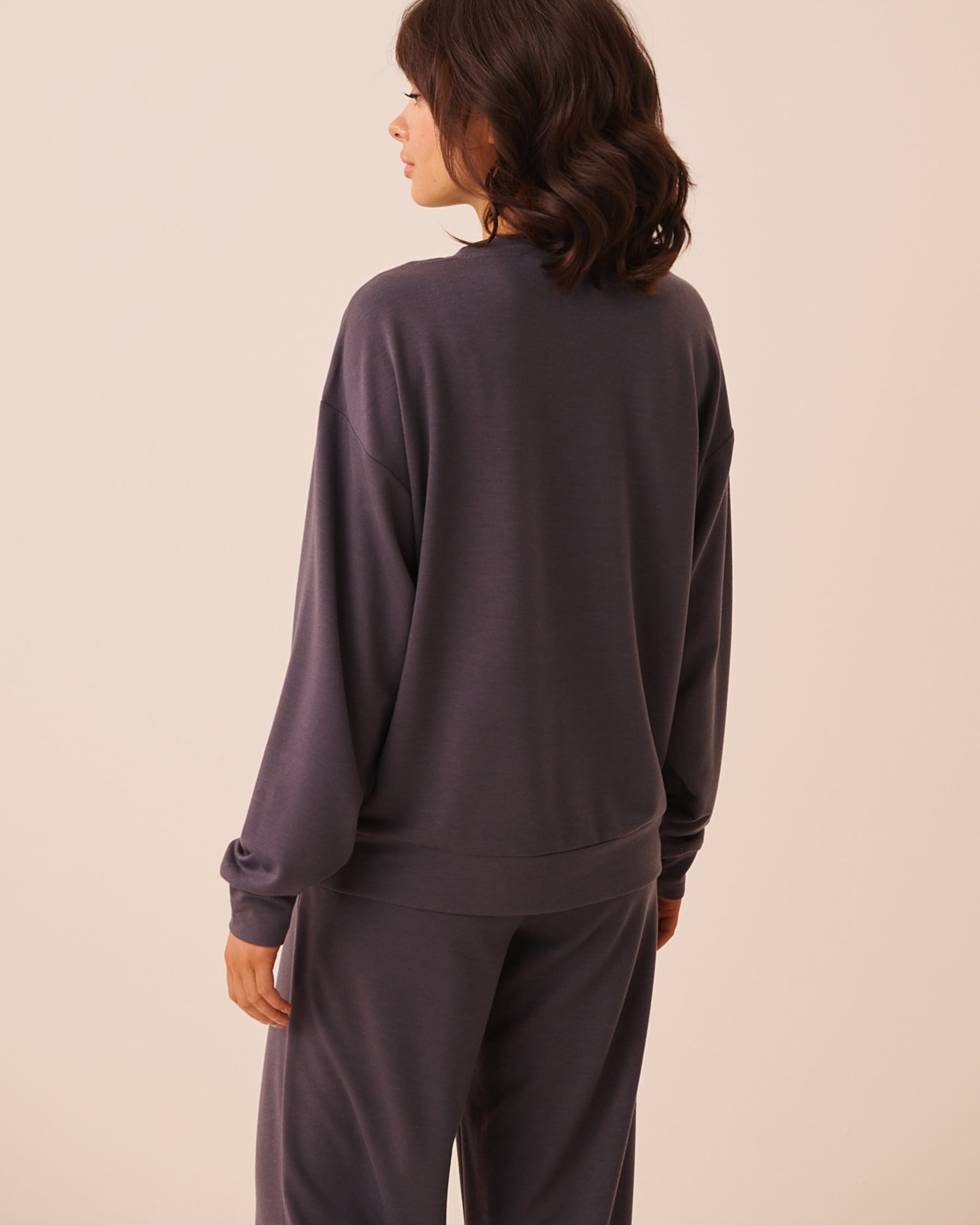 LA VIE EN ROSE French Terry Sweatshirt Anthracite 50100139 - View2
