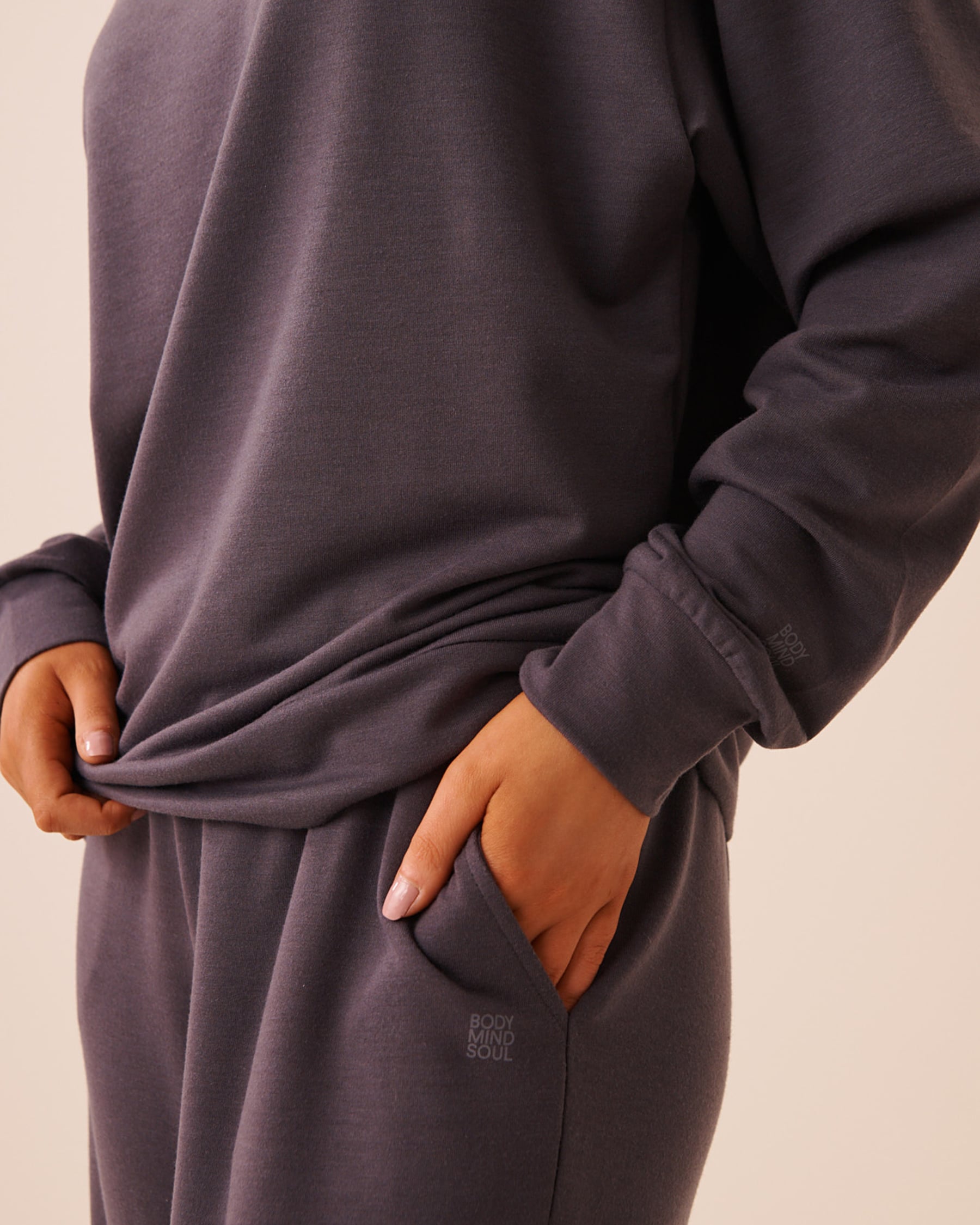 LA VIE EN ROSE French Terry Sweatshirt Anthracite 50100139 - View3