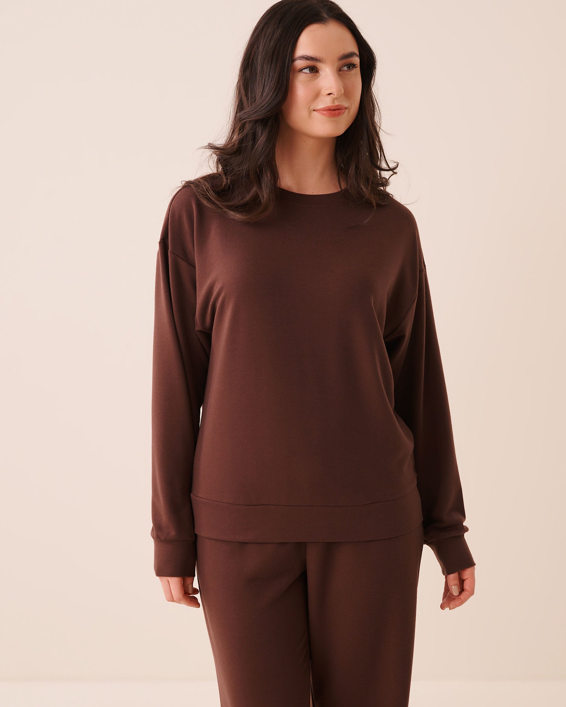 LA VIE EN ROSE French Terry Sweatshirt Brown 50100139 - View1