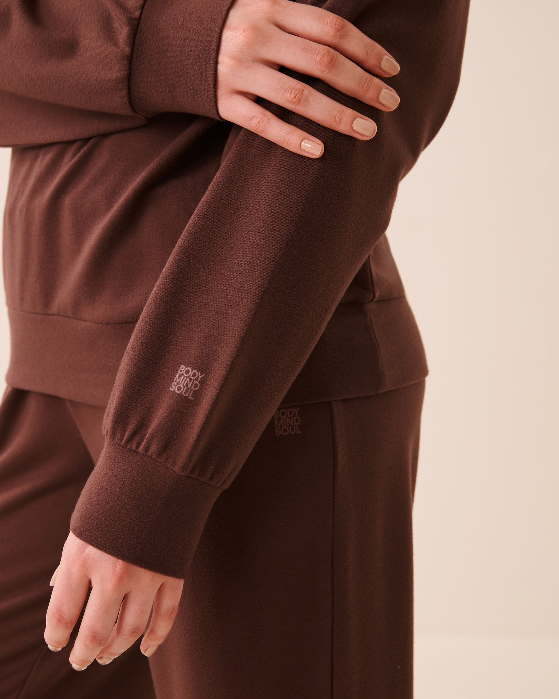 LA VIE EN ROSE French Terry Sweatshirt Brown 50100139 - View3
