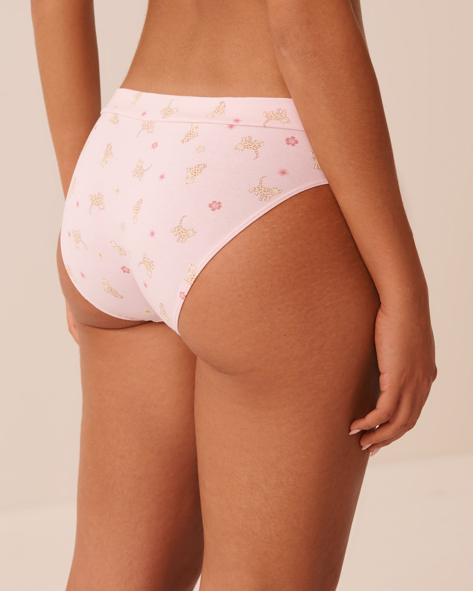 LA VIE EN ROSE Culotte bikini en coton Rose/Chats 20100787 - View2