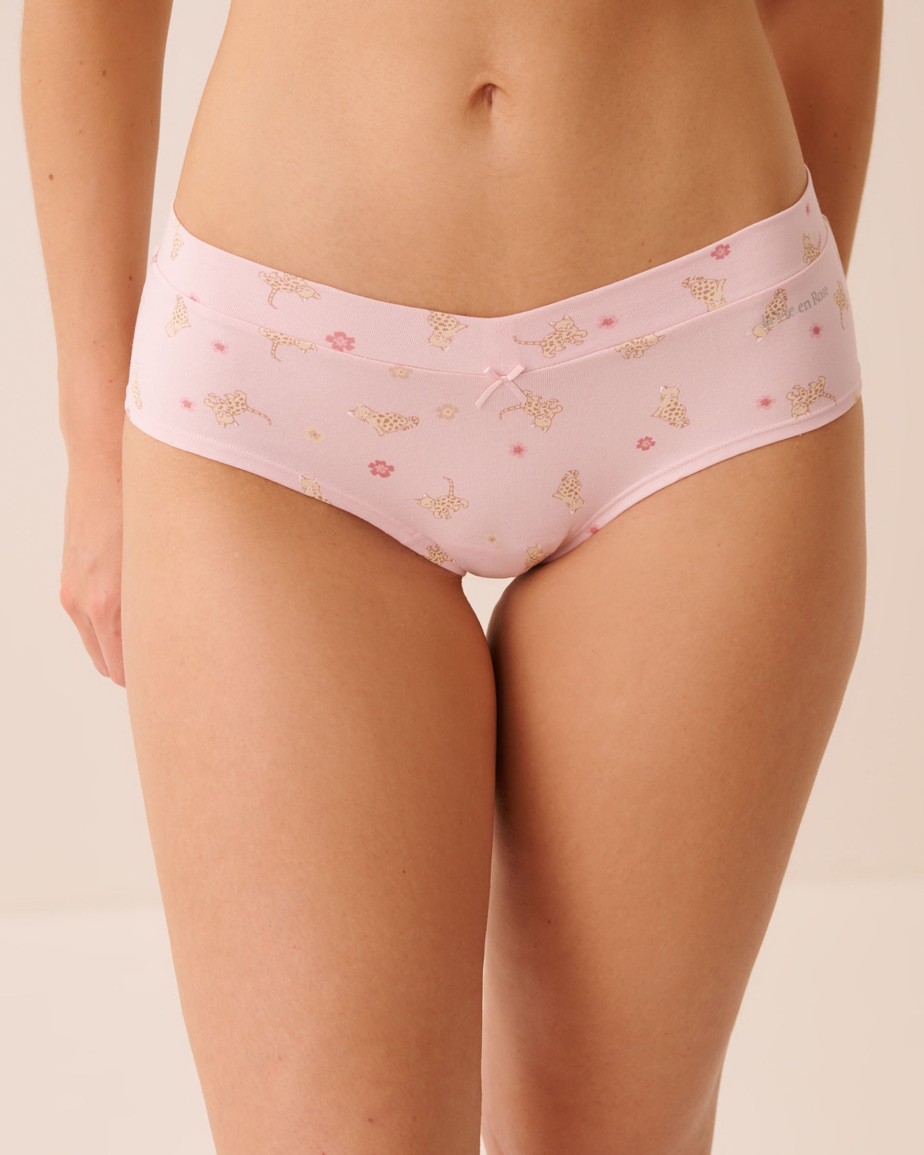 LA VIE EN ROSE Culotte aux hanches en coton Rose/Chats 20100788 - View1