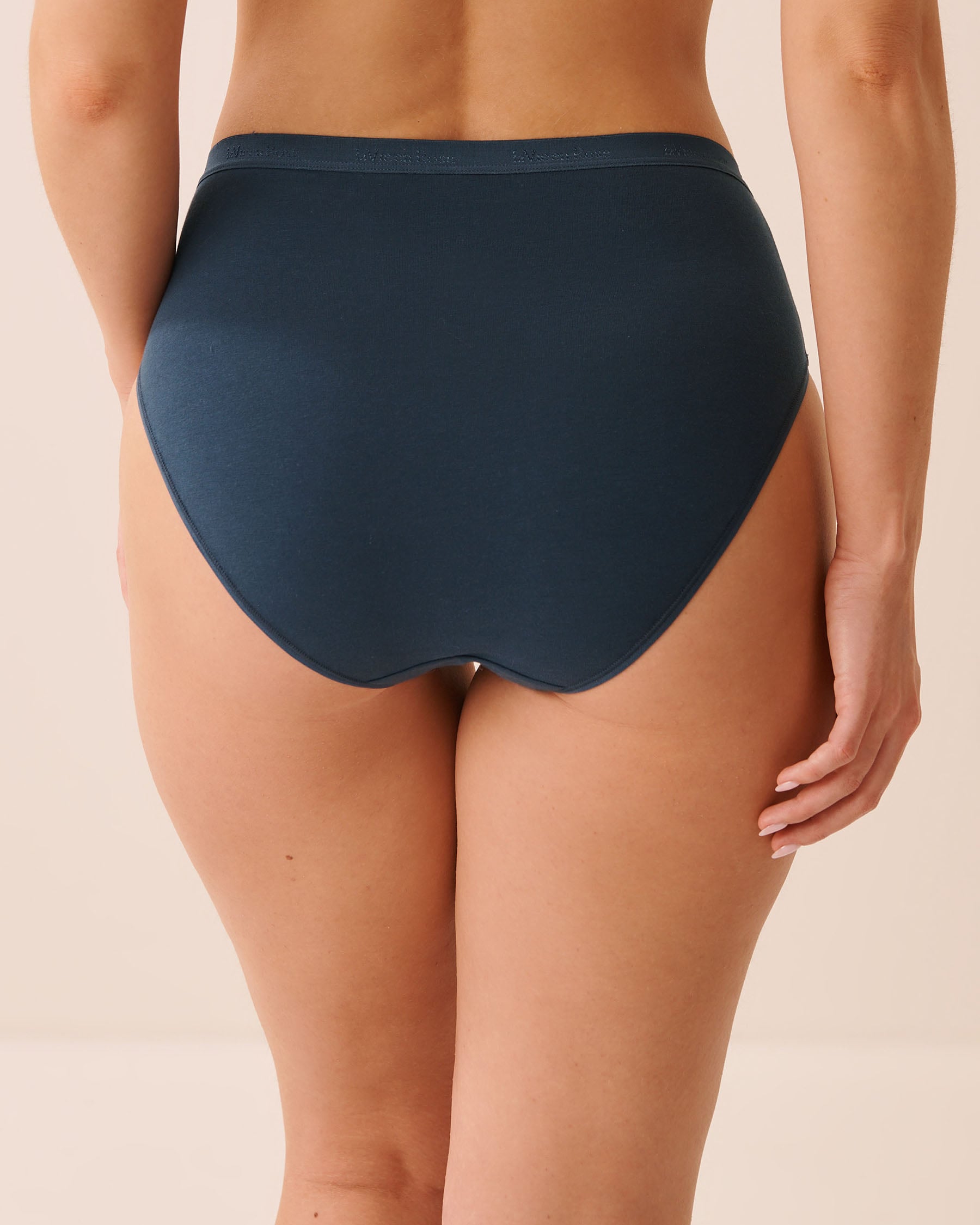 LA VIE EN ROSE Cotton High Waist Bikini Panty Midnight Navy 20100808 - View2